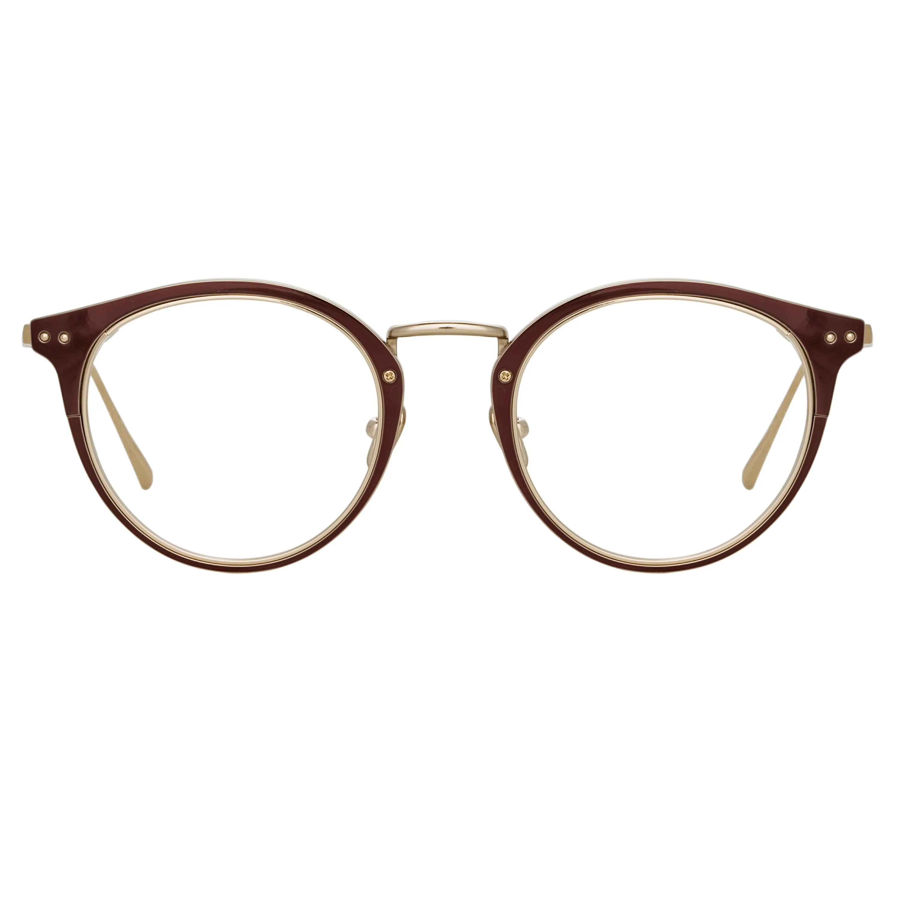 The Cooper | Oval Optical Frame in Brown and Light Gold (C6) sold by Linda Farrow product image thumbnail 2