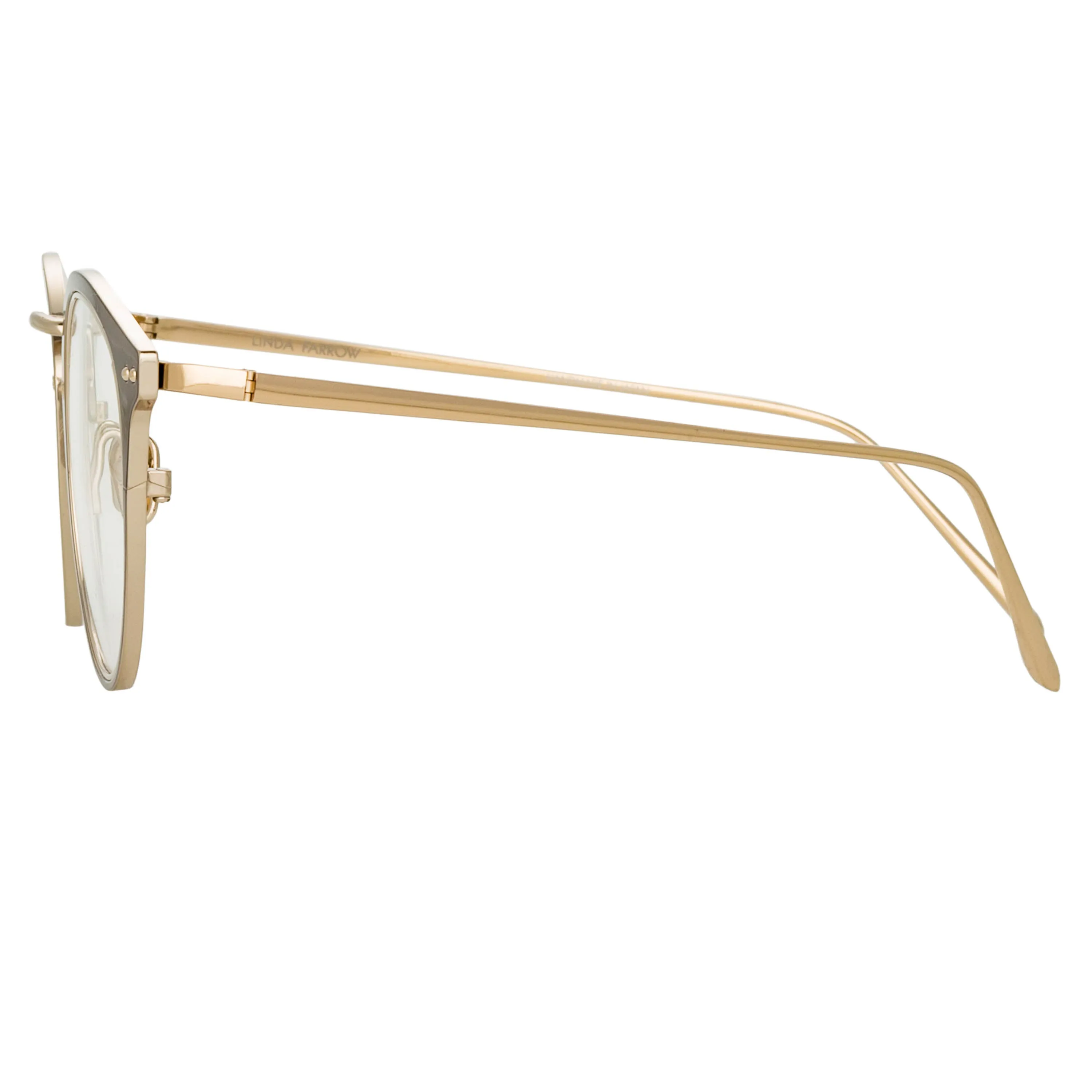 The Cooper | Oval Optical Frame in Brown and Light Gold (C6) sold by Linda Farrow product image thumbnail 5
