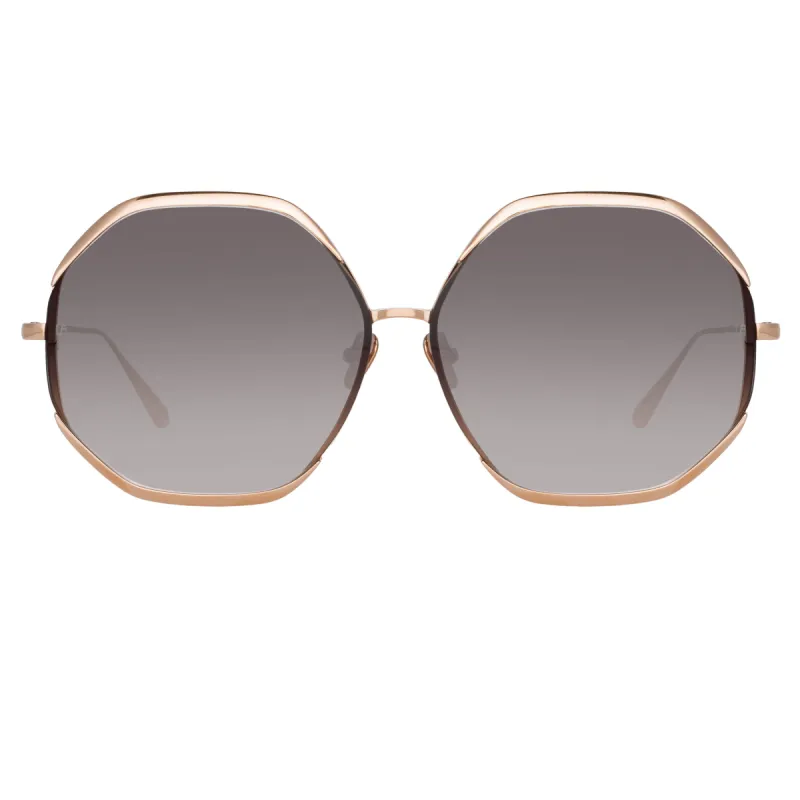 Camila Oversized Sunglasses in Rose Gold sold by Linda Farrow