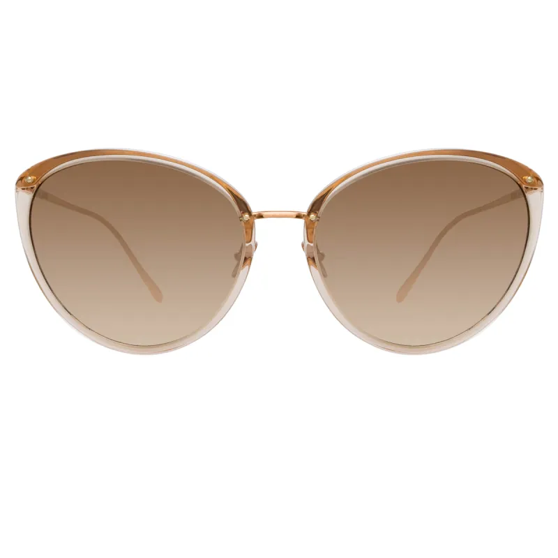 Angelica Cat Eye Sunglasses in Ash sold by Linda Farrow