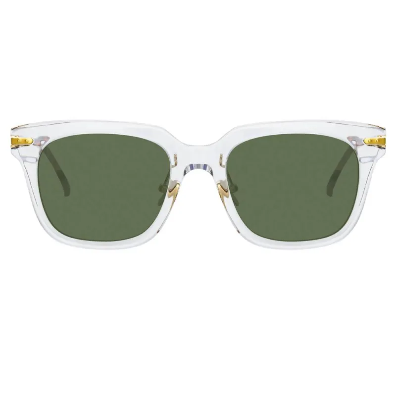 Empire D-Frame Sunglasses in Clear sold by Linda Farrow