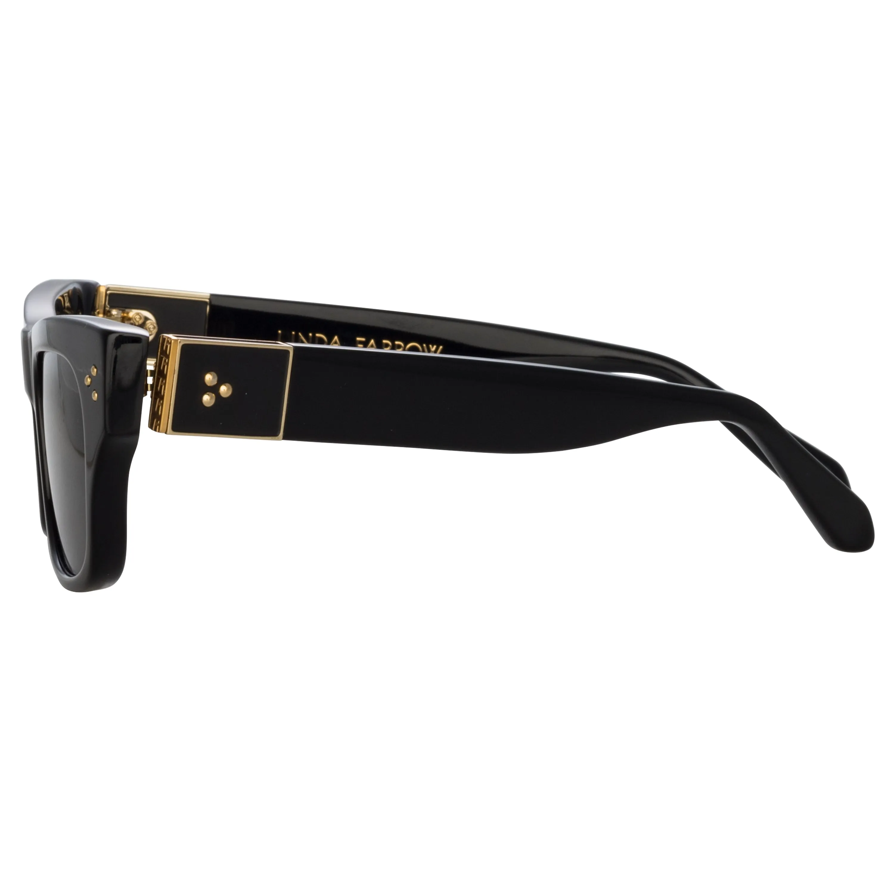 Men's Falck Rectangular Sunglasses in Black sold by Linda Farrow product image thumbnail 4