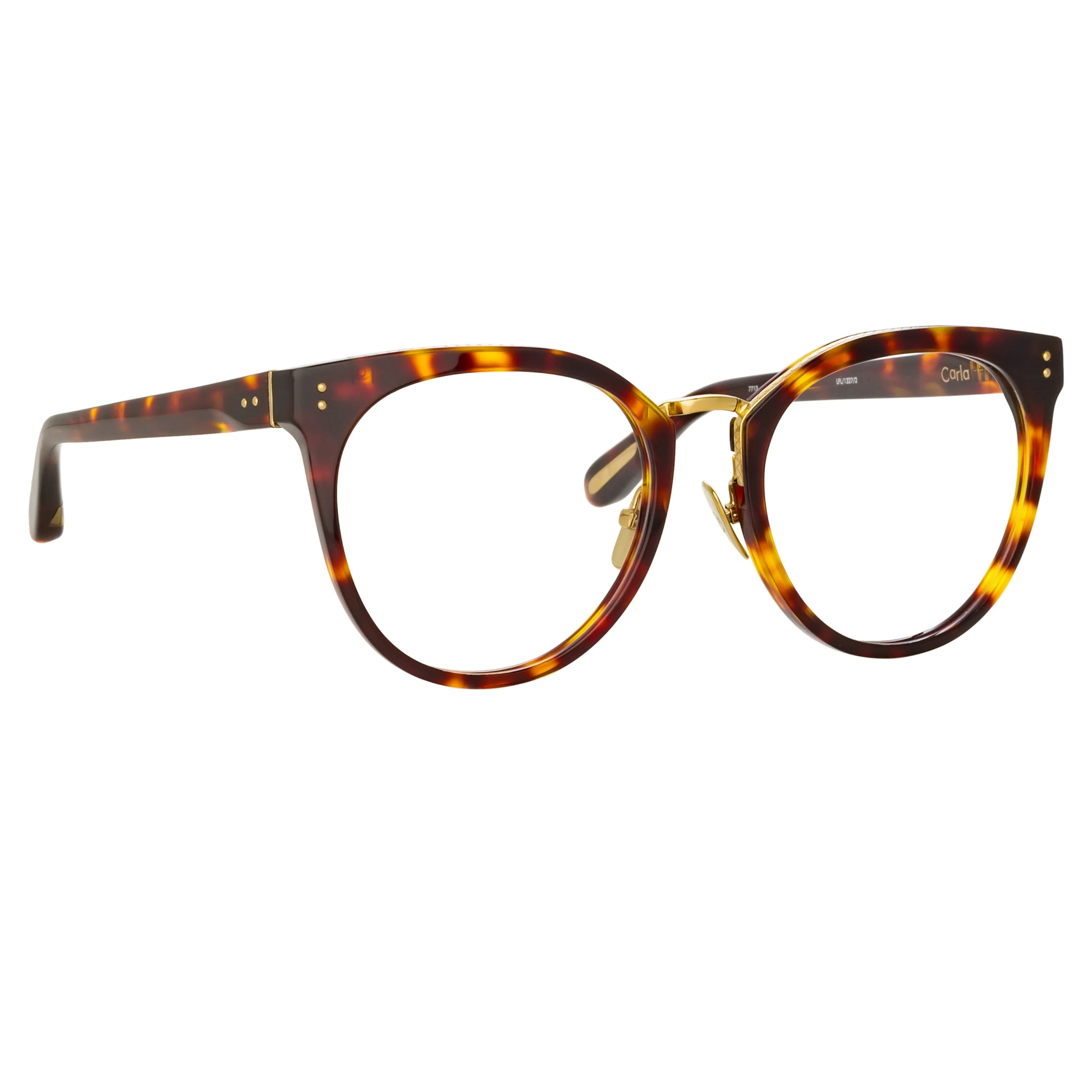 Carla Oval Optical Frame in Tortoiseshell sold by Linda Farrow product image thumbnail 3