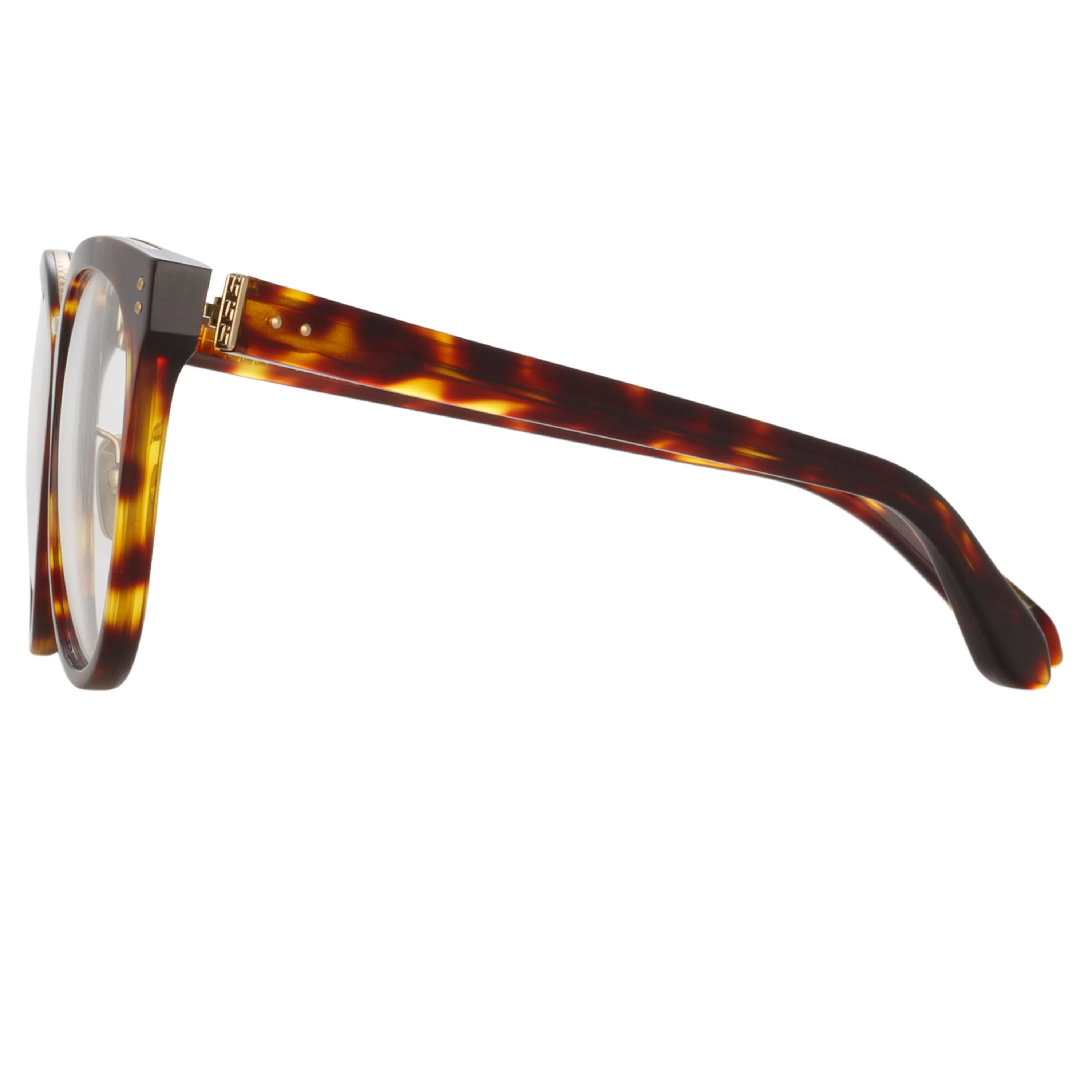 Carla Oval Optical Frame in Tortoiseshell sold by Linda Farrow product image thumbnail 4