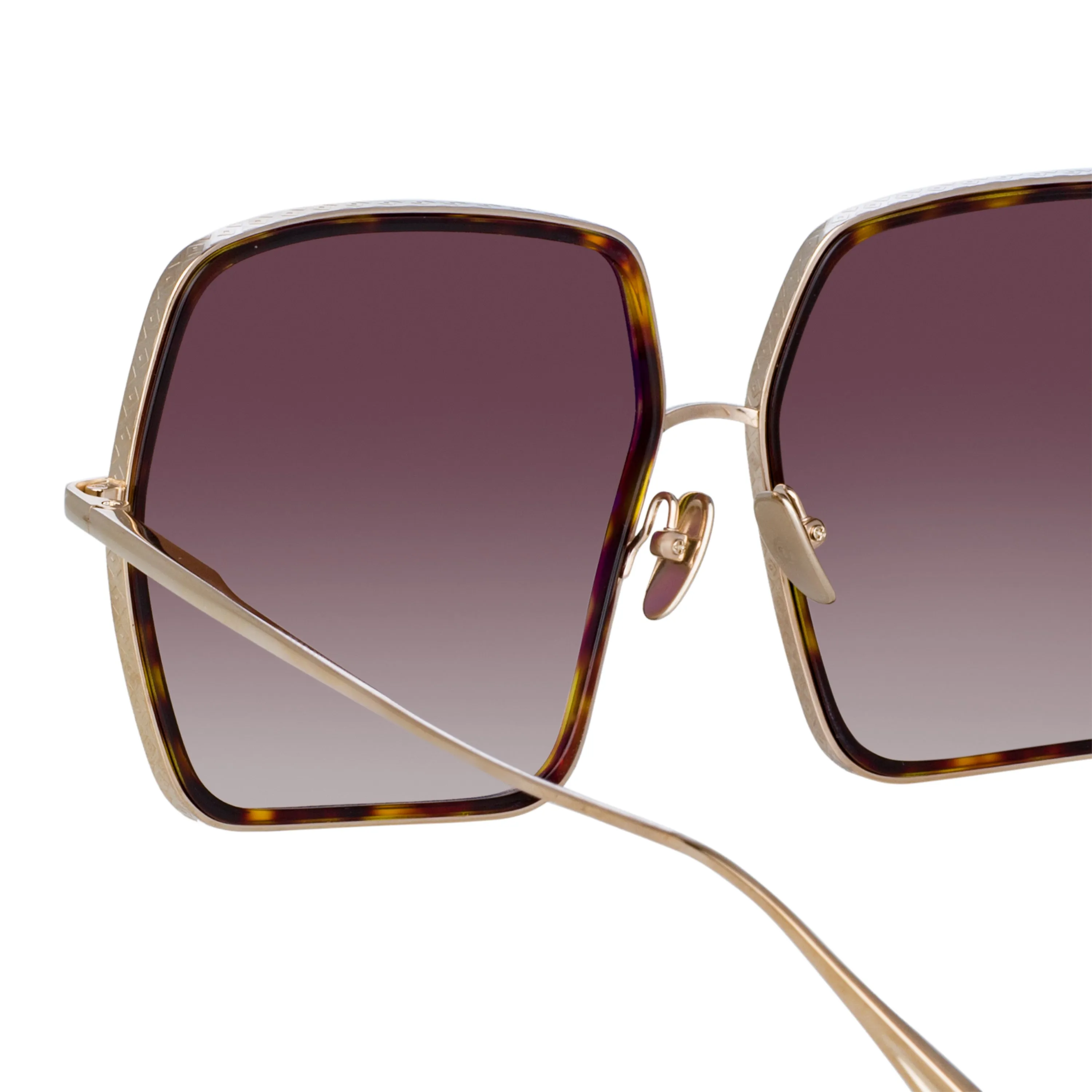 Camaro Oversized Sunglasses in Light Gold sold by Linda Farrow product image thumbnail 4