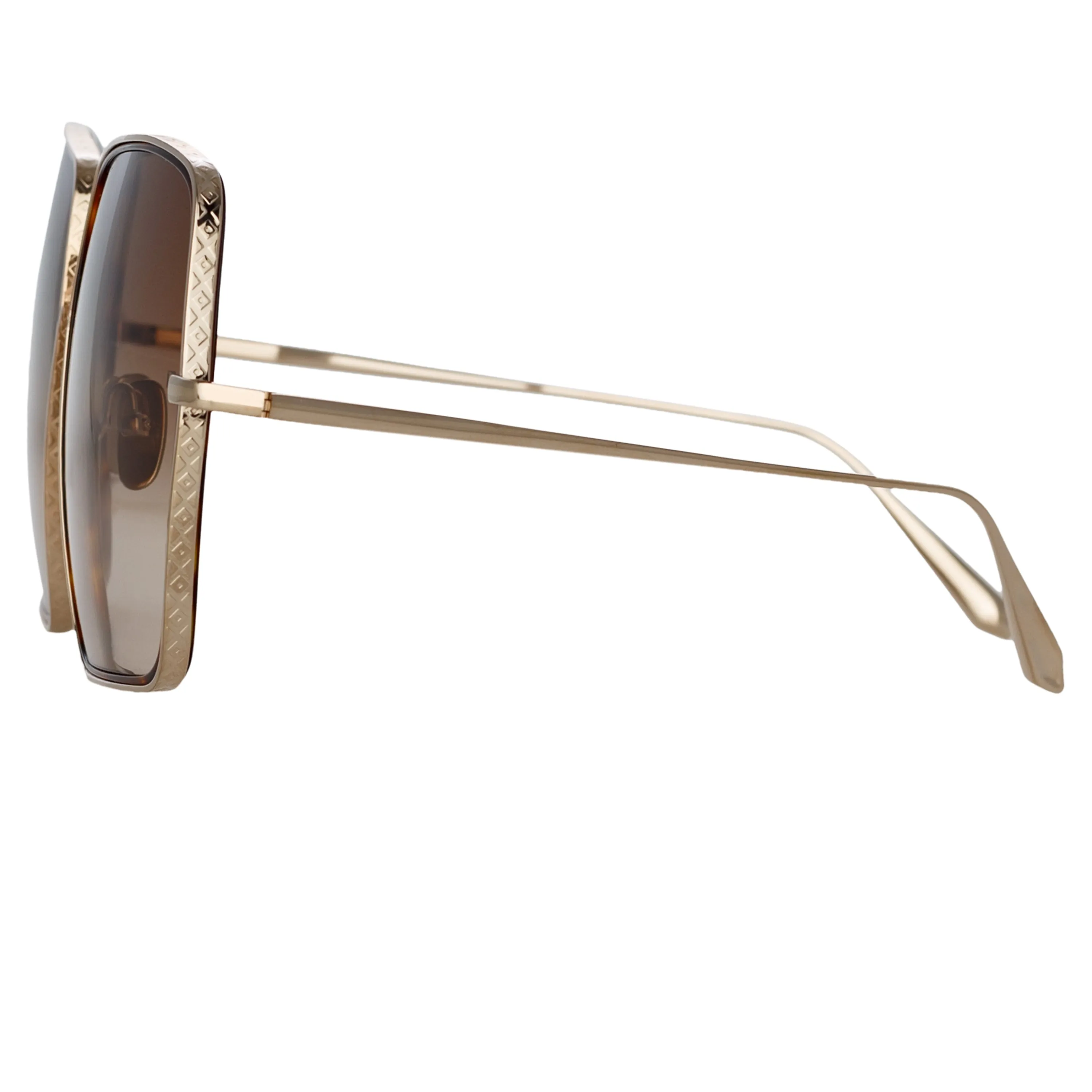 Camaro Oversized Sunglasses in Light Gold sold by Linda Farrow product image thumbnail 3