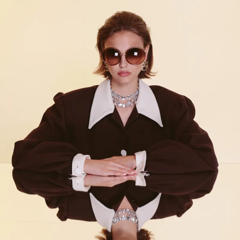 The Kew | Oversized Sunglasses in Brown Frame (C34) sold by Linda Farrow
