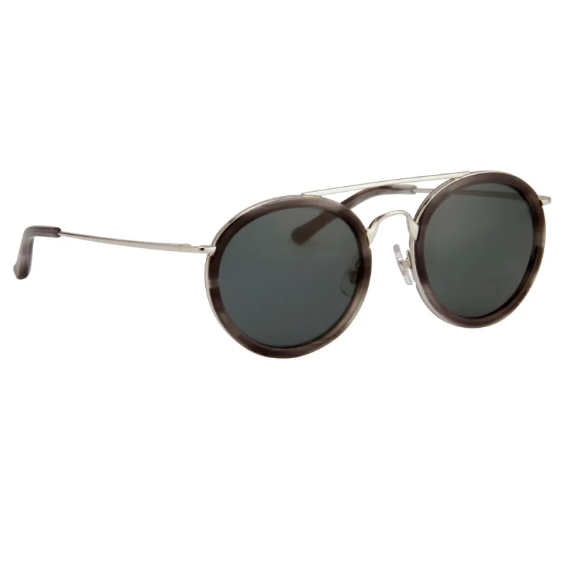 Dries Van Noten Aviator Sunglasses in Grey Horn sold by Linda Farrow