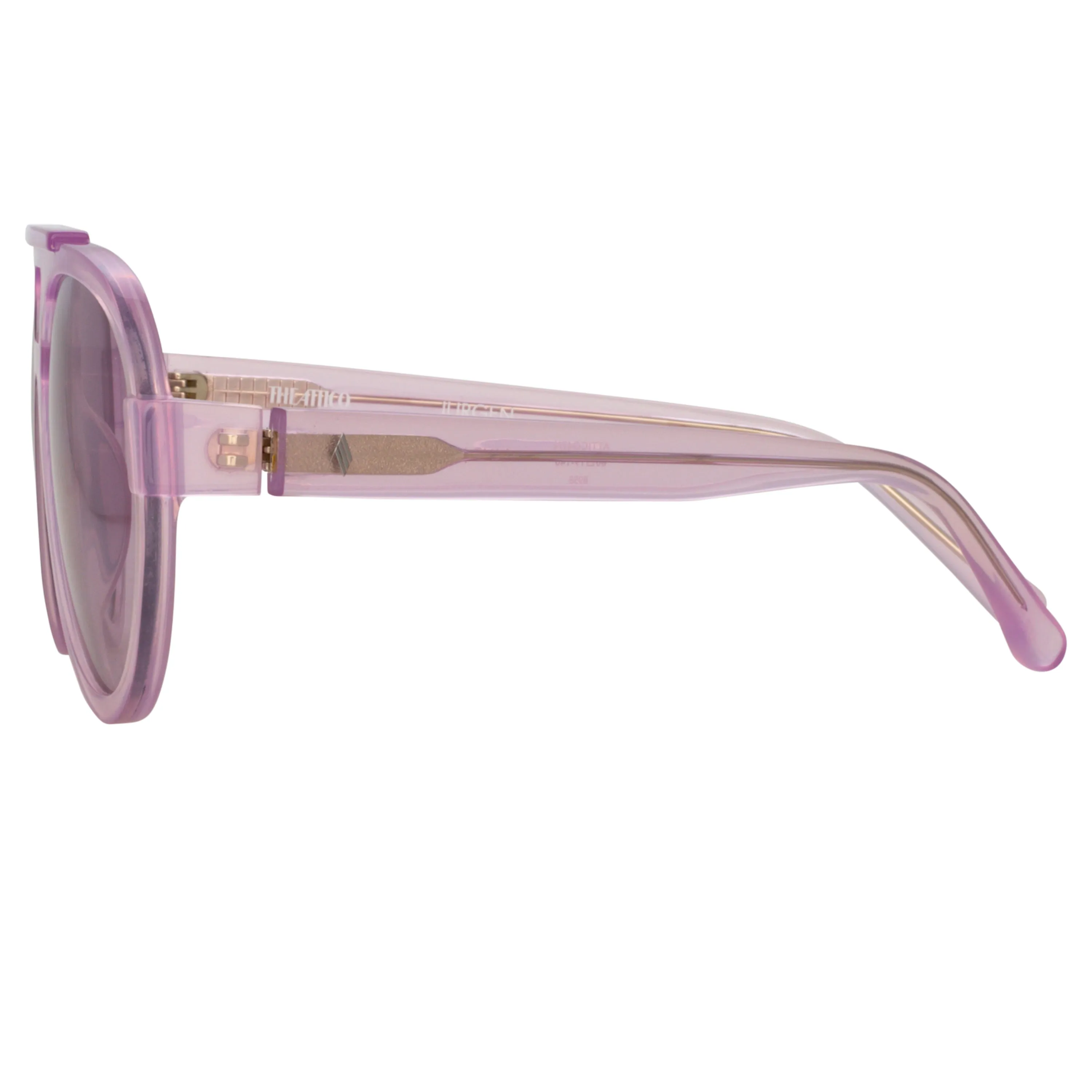 The Attico Jurgen Aviator Sunglasses in Pink sold by Linda Farrow product image thumbnail 3
