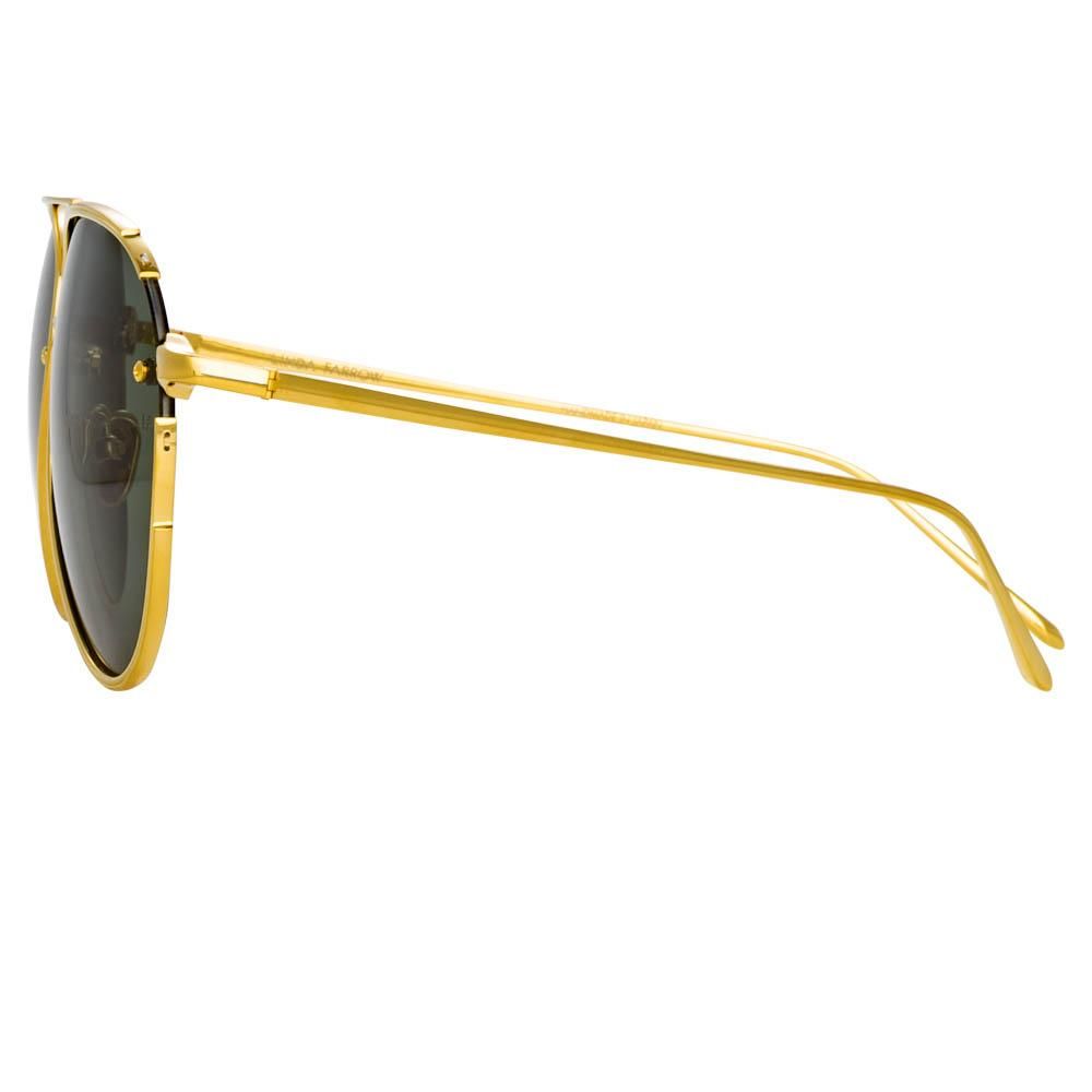 Russo Aviator Sunglasses in Yellow Gold sold by Linda Farrow product image thumbnail 4
