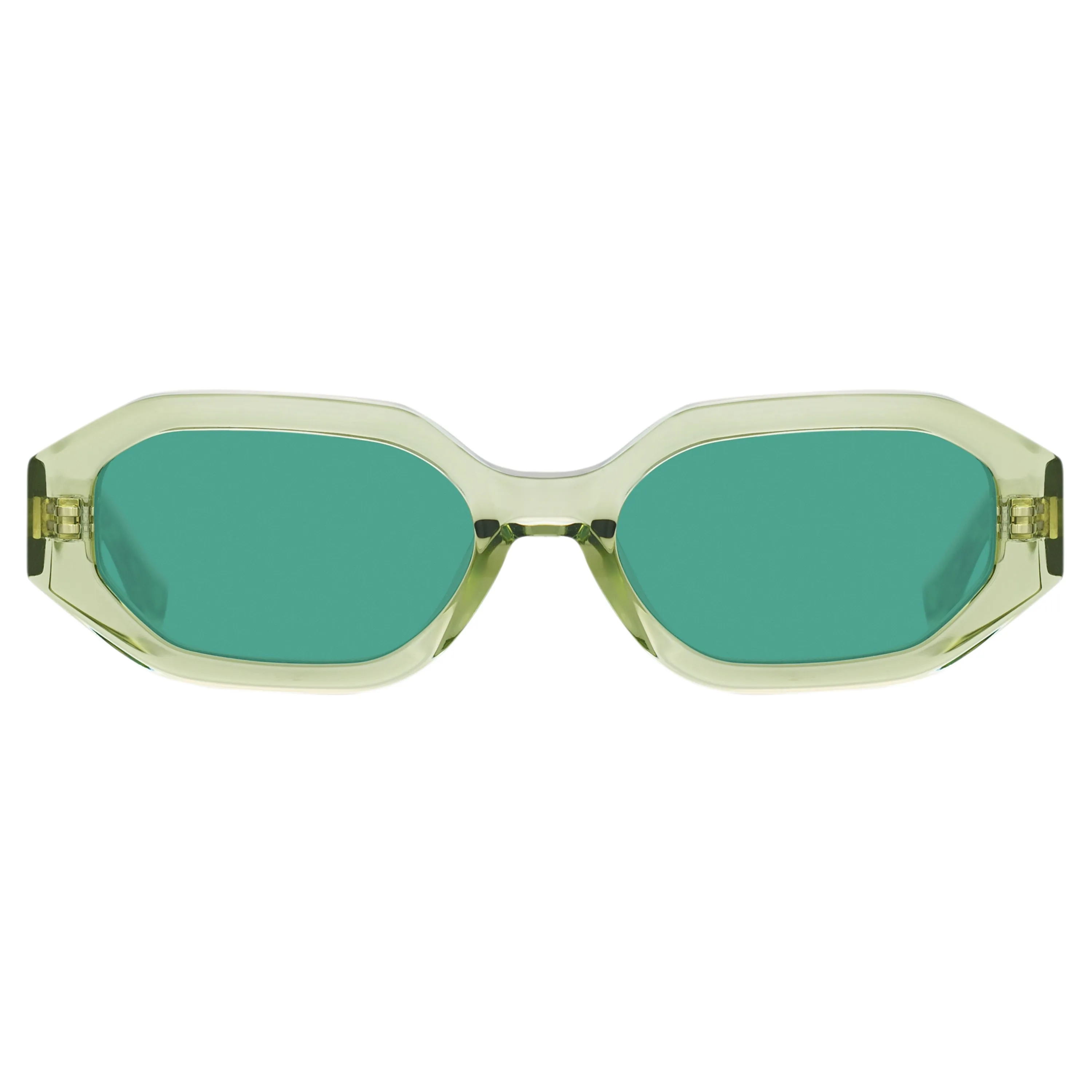 The Attico Irene Angular Sunglasses in Lime sold by Linda Farrow product image thumbnail 2