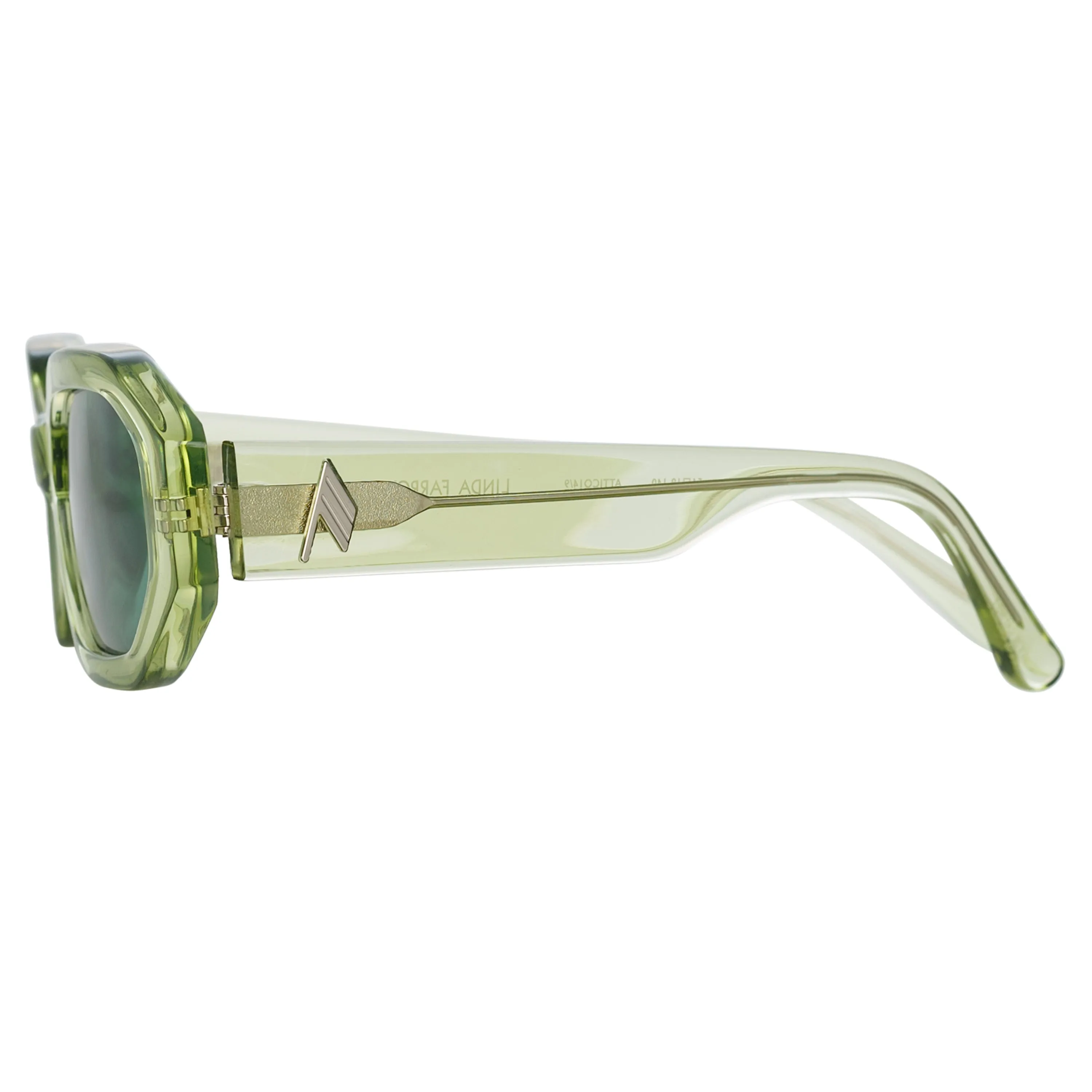 The Attico Irene Angular Sunglasses in Lime sold by Linda Farrow product image thumbnail 3