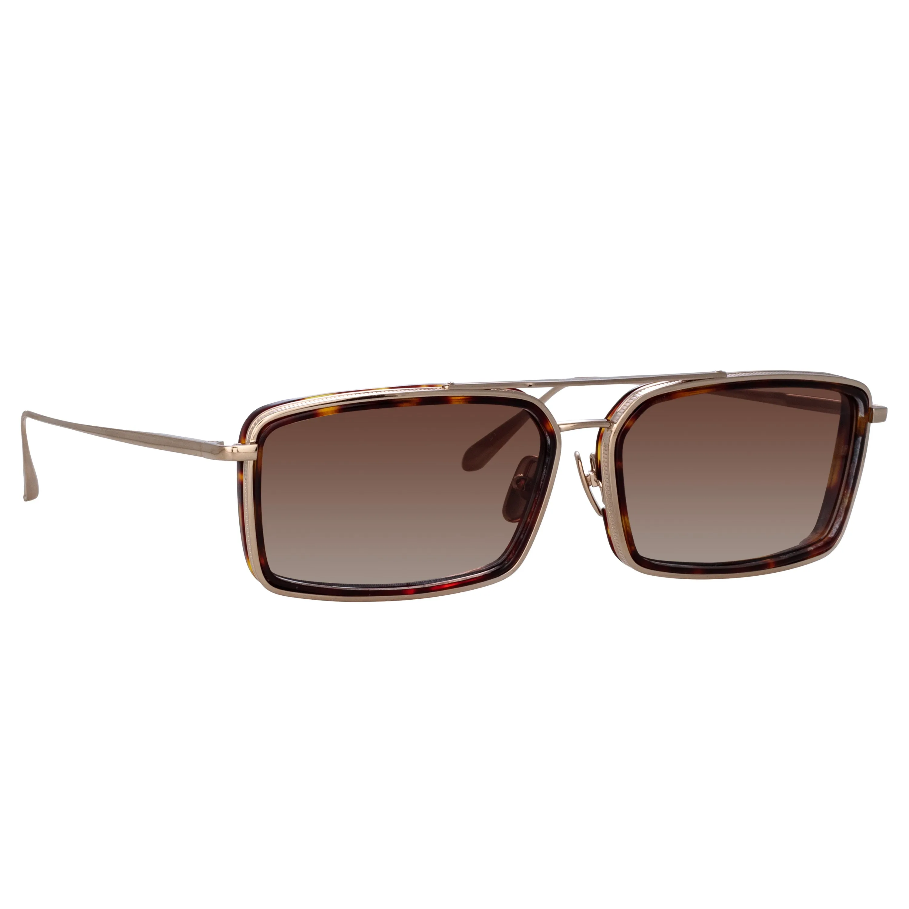 Men's Cassia Rectangular Sunglasses in Light Gold sold by Linda Farrow product image thumbnail 3