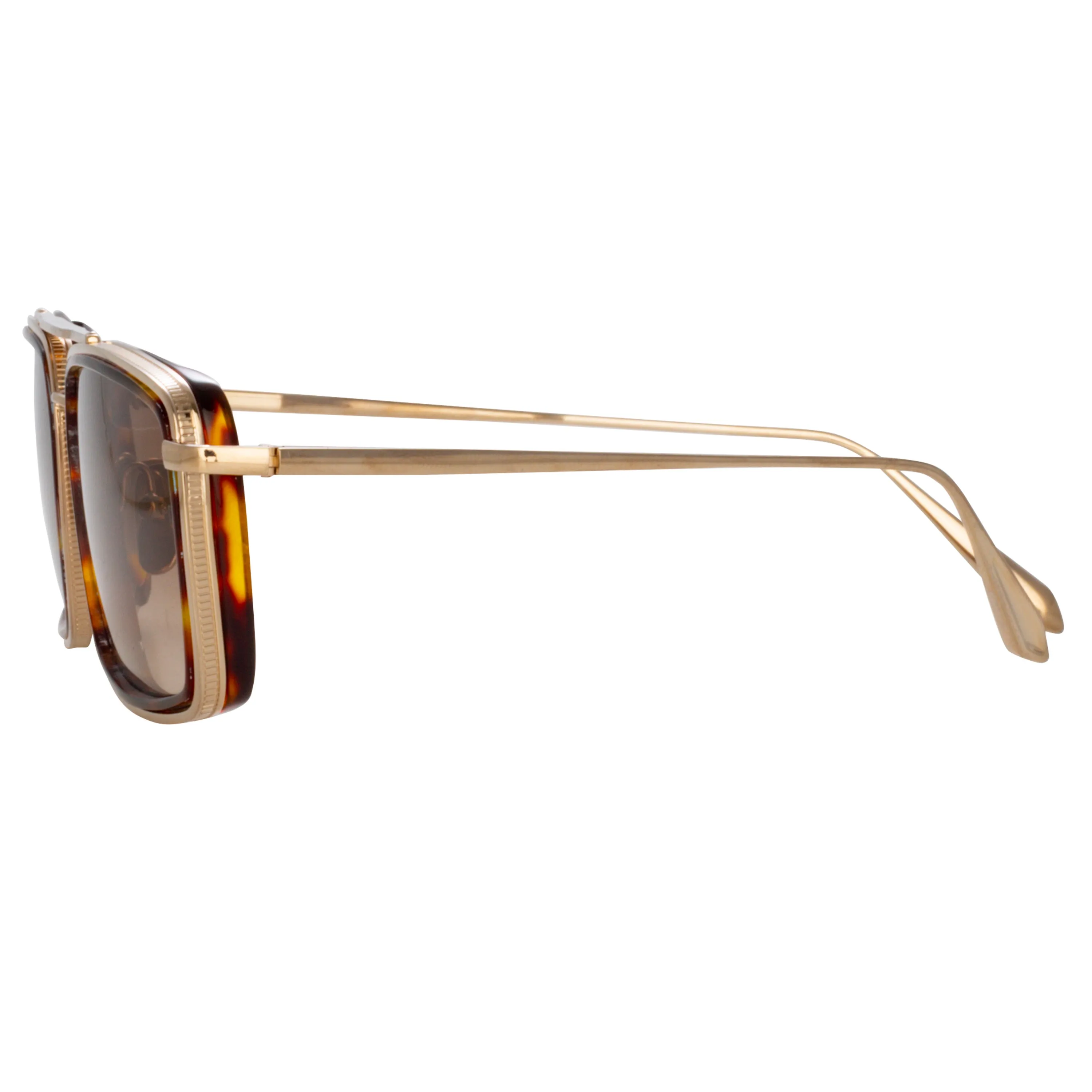 Men's Cassia Rectangular Sunglasses in Light Gold sold by Linda Farrow product image thumbnail 4