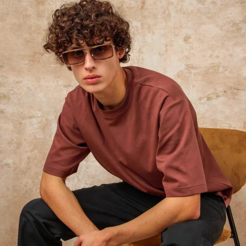 Men's Cassia Rectangular Sunglasses in Light Gold sold by Linda Farrow