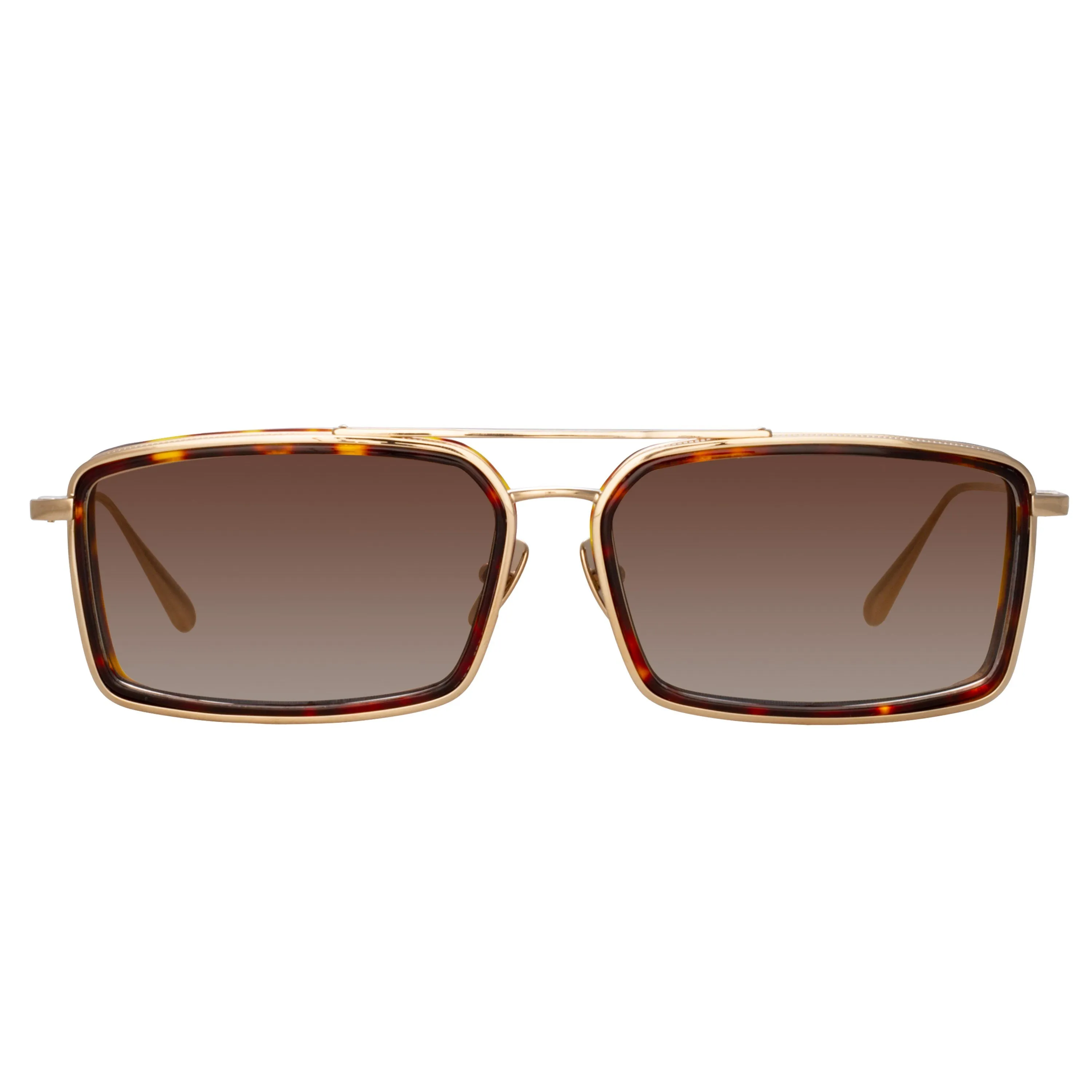 Men's Cassia Rectangular Sunglasses in Light Gold sold by Linda Farrow product image thumbnail 2