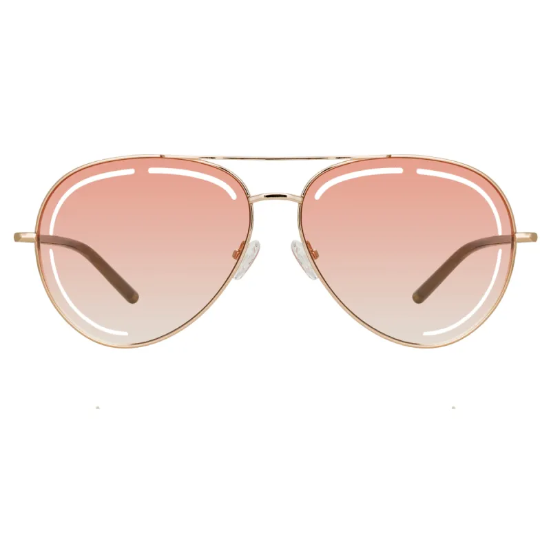 Matthew Williamson Foxglove Sunglasses in Light Gold sold by Linda Farrow