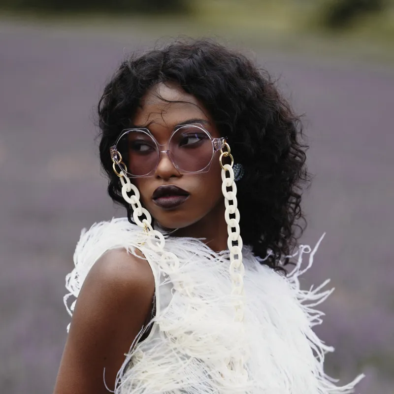 Cream Oval Link Acetate Chain sold by Linda Farrow