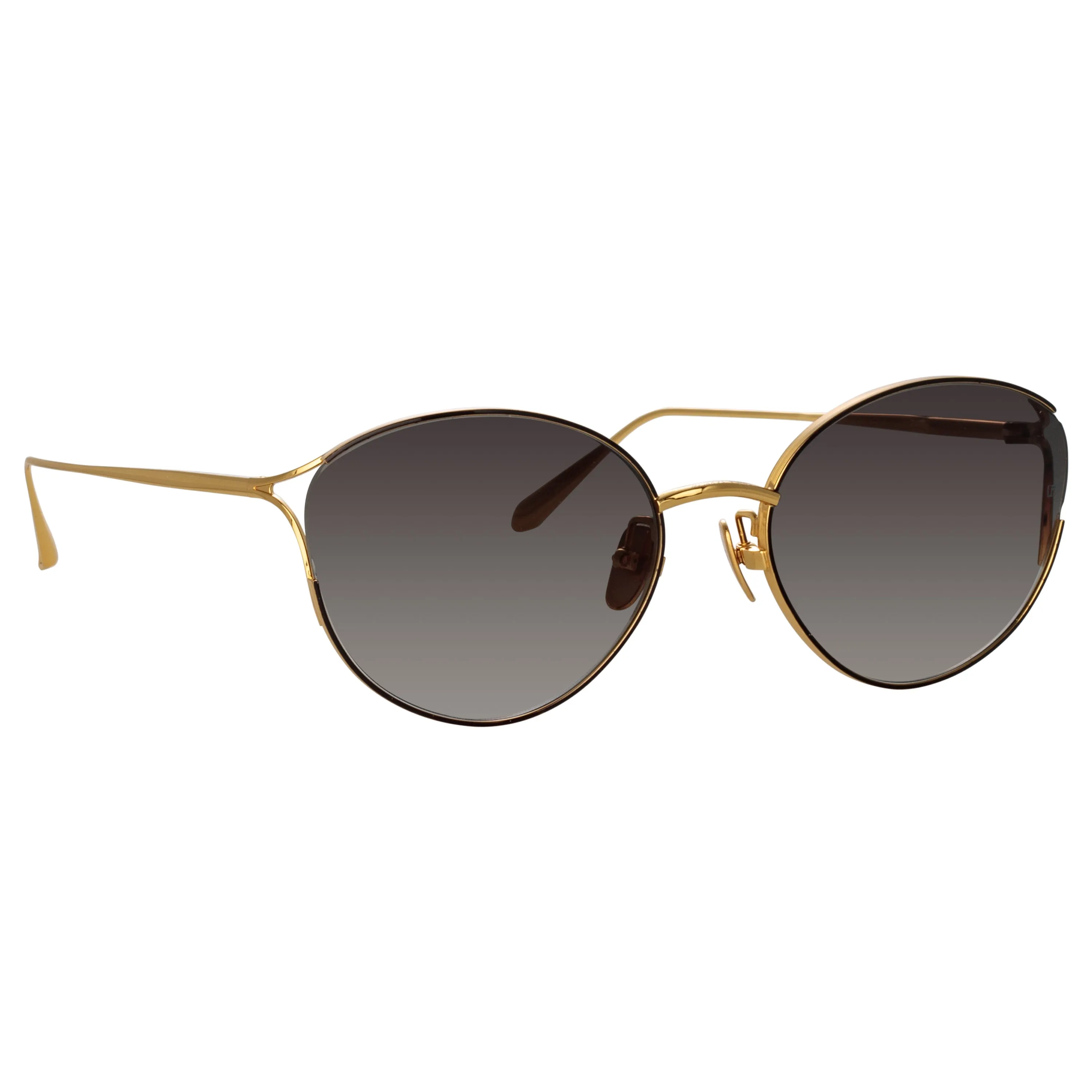 Fielder Cat Eye Sunglasses in Yellow Gold sold by Linda Farrow