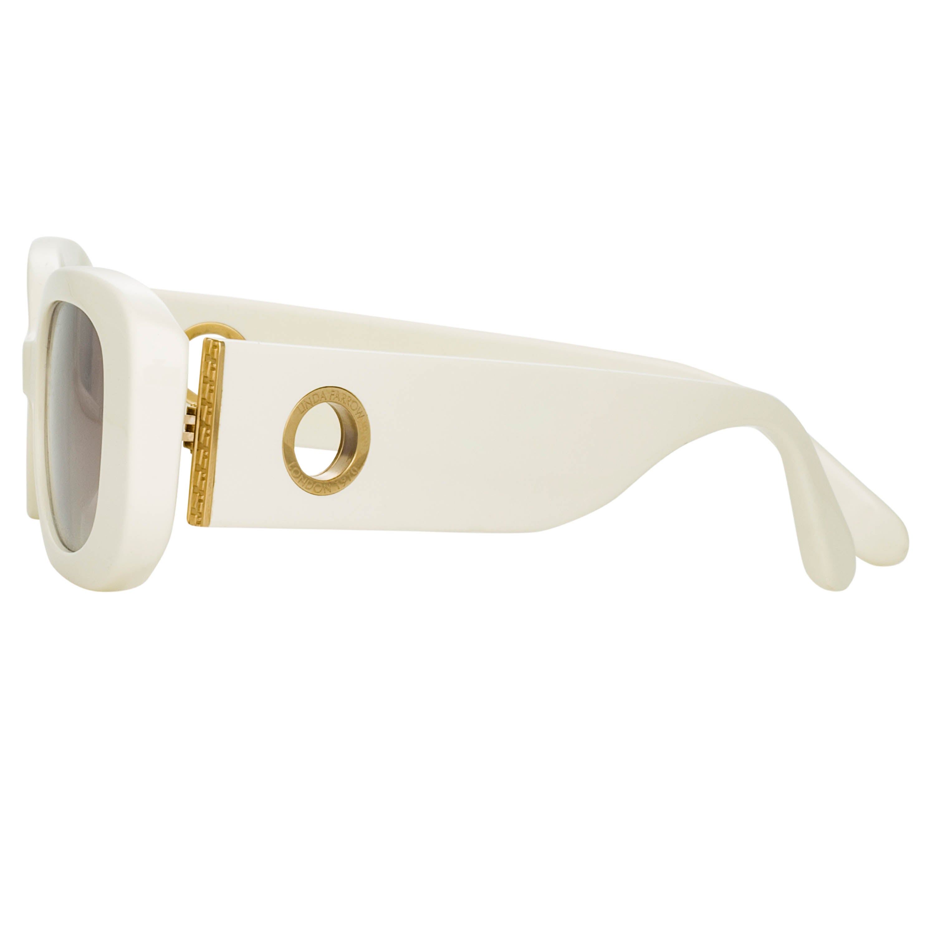 Lola Rectangular Sunglasses in White sold by Linda Farrow product image thumbnail 5