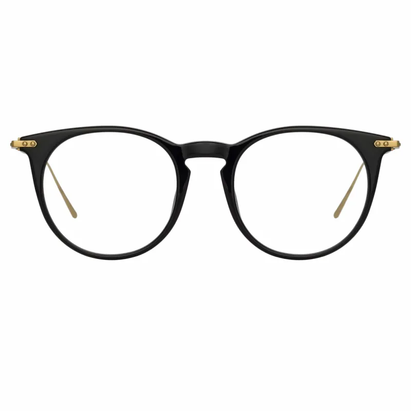 Ellis A Oval Optical Frame in Black sold by Linda Farrow