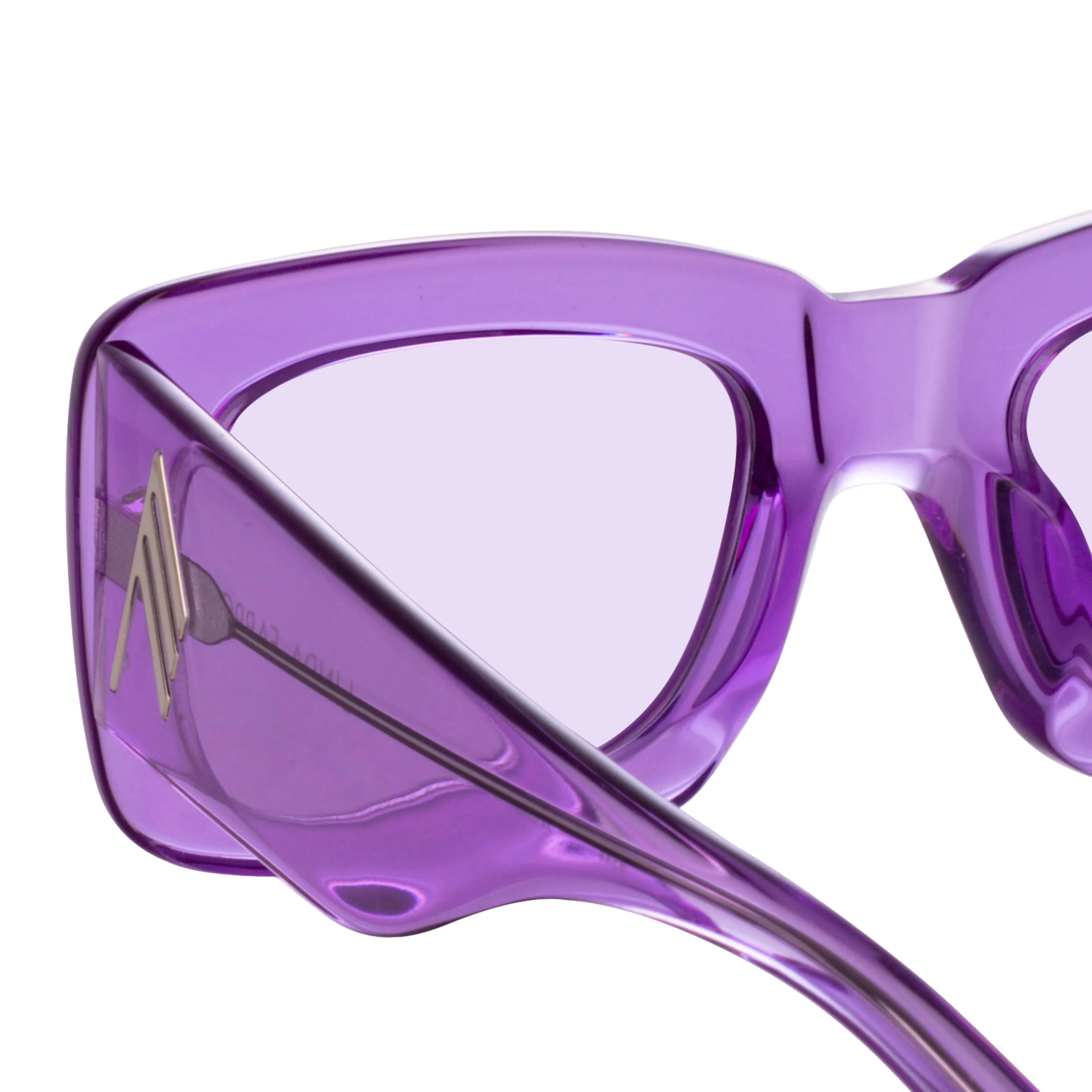 The Attico Marfa Rectangular Sunglasses in Purple sold by Linda Farrow product image thumbnail 4