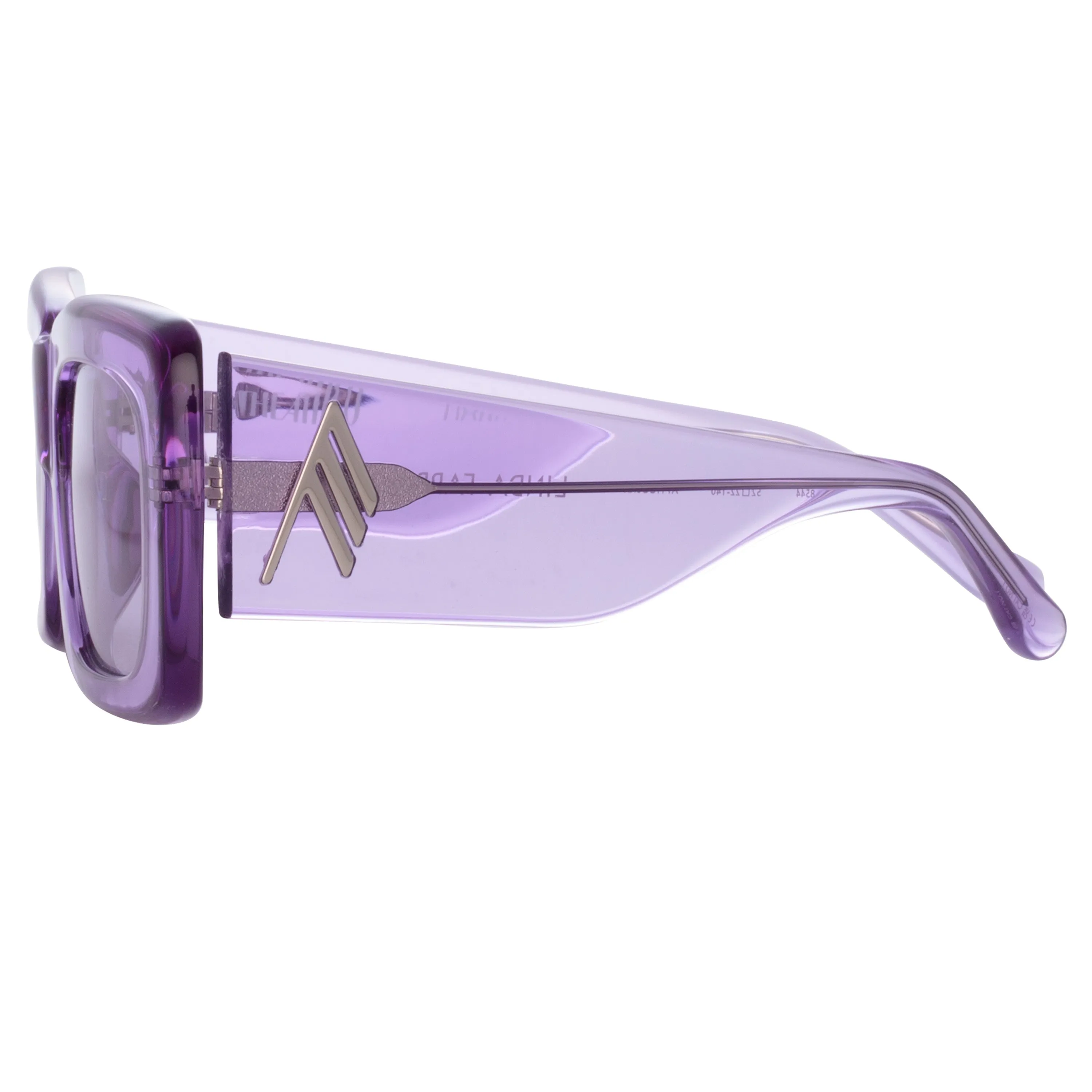 The Attico Marfa Rectangular Sunglasses in Purple sold by Linda Farrow product image thumbnail 3