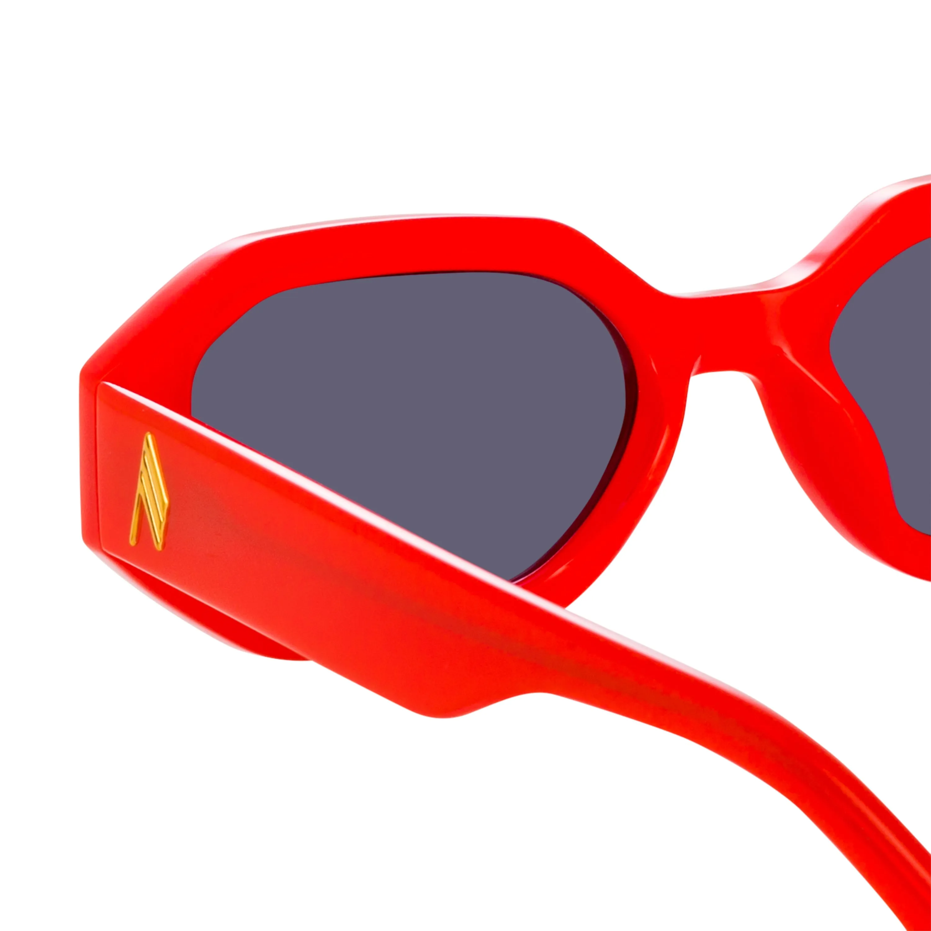 The Attico Irene Angular Sunglasses in Red sold by Linda Farrow product image thumbnail 3
