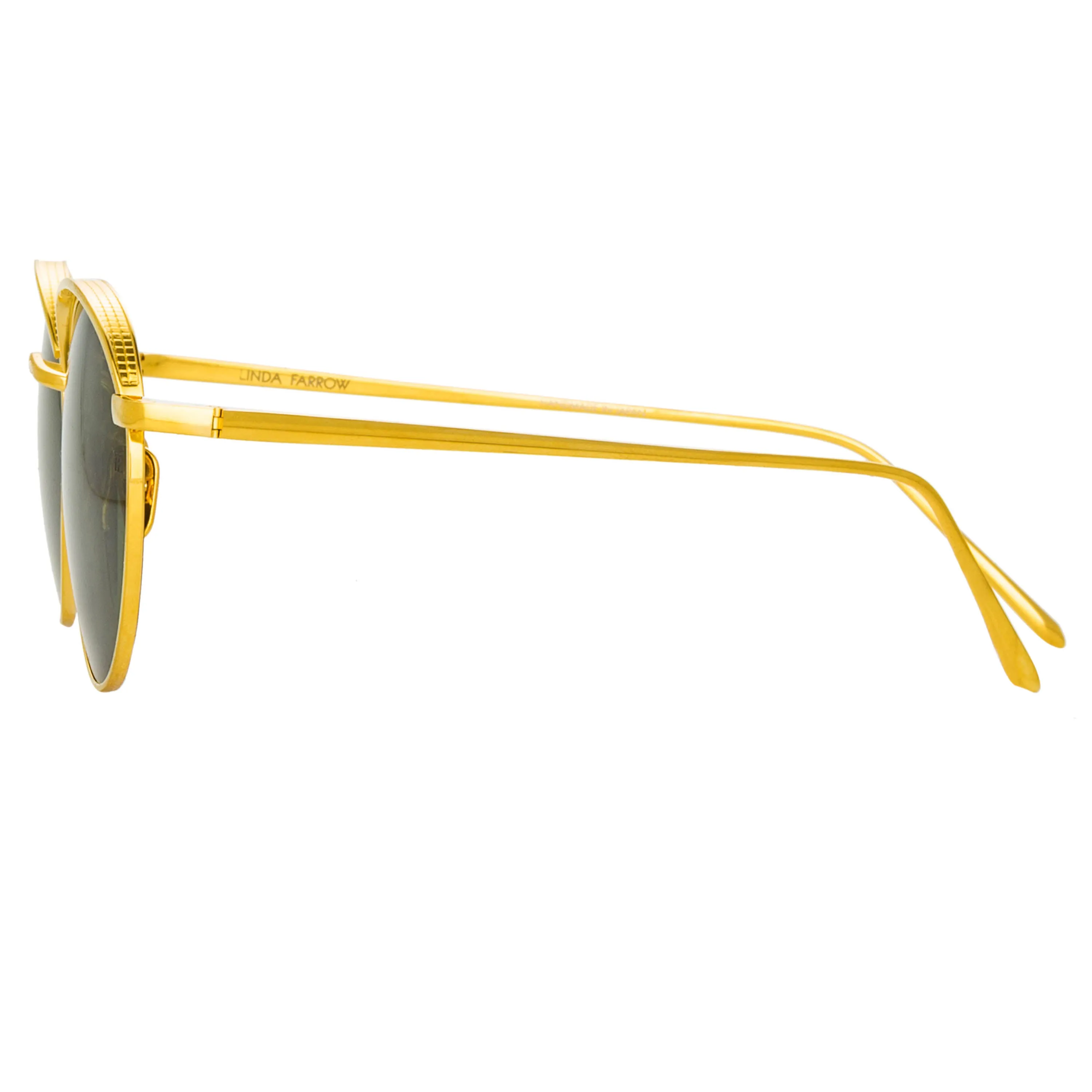 Marlon Oval Sunglasses in Yellow Gold and Green sold by Linda Farrow product image thumbnail 4
