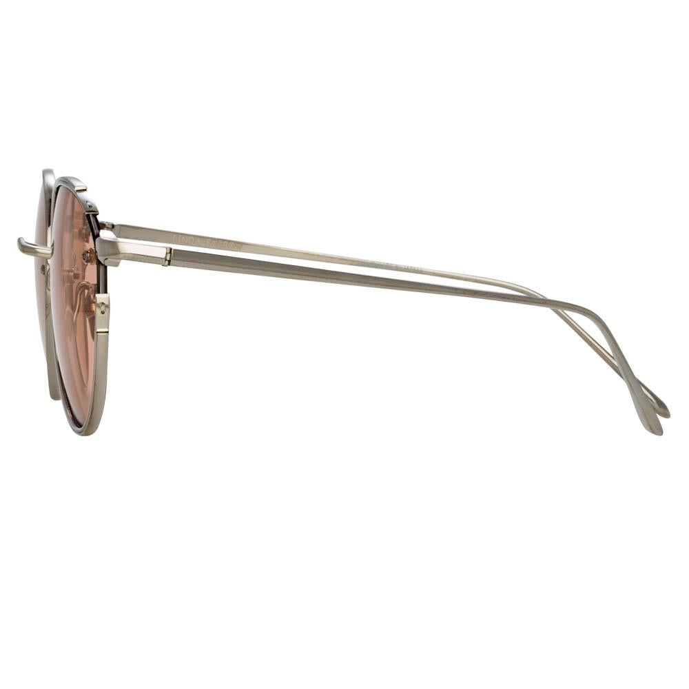 Nicks Oval Sunglasses in White Gold sold by Linda Farrow product image thumbnail 3