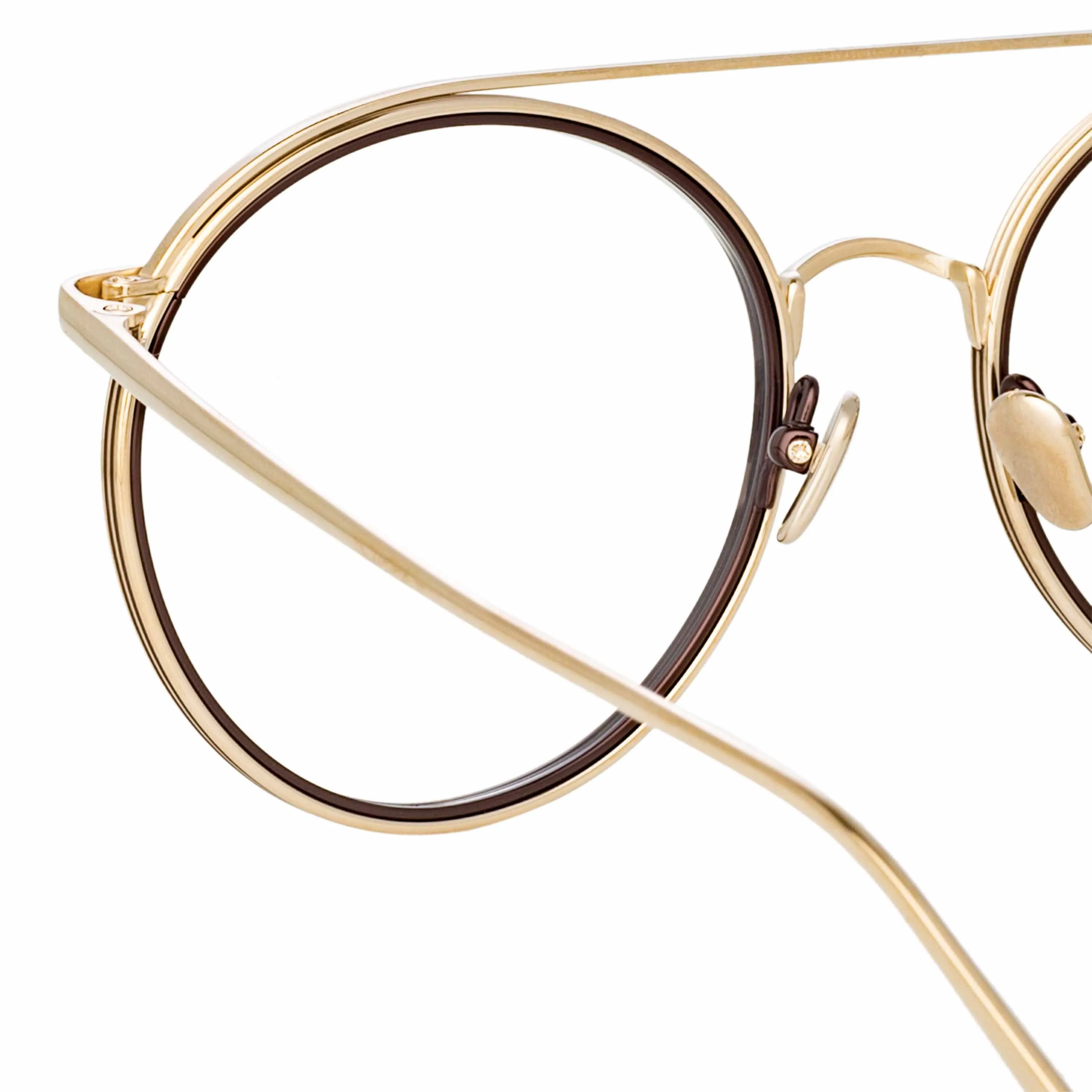 Corey Oval Optical Frame in Light Gold sold by Linda Farrow product image thumbnail 4
