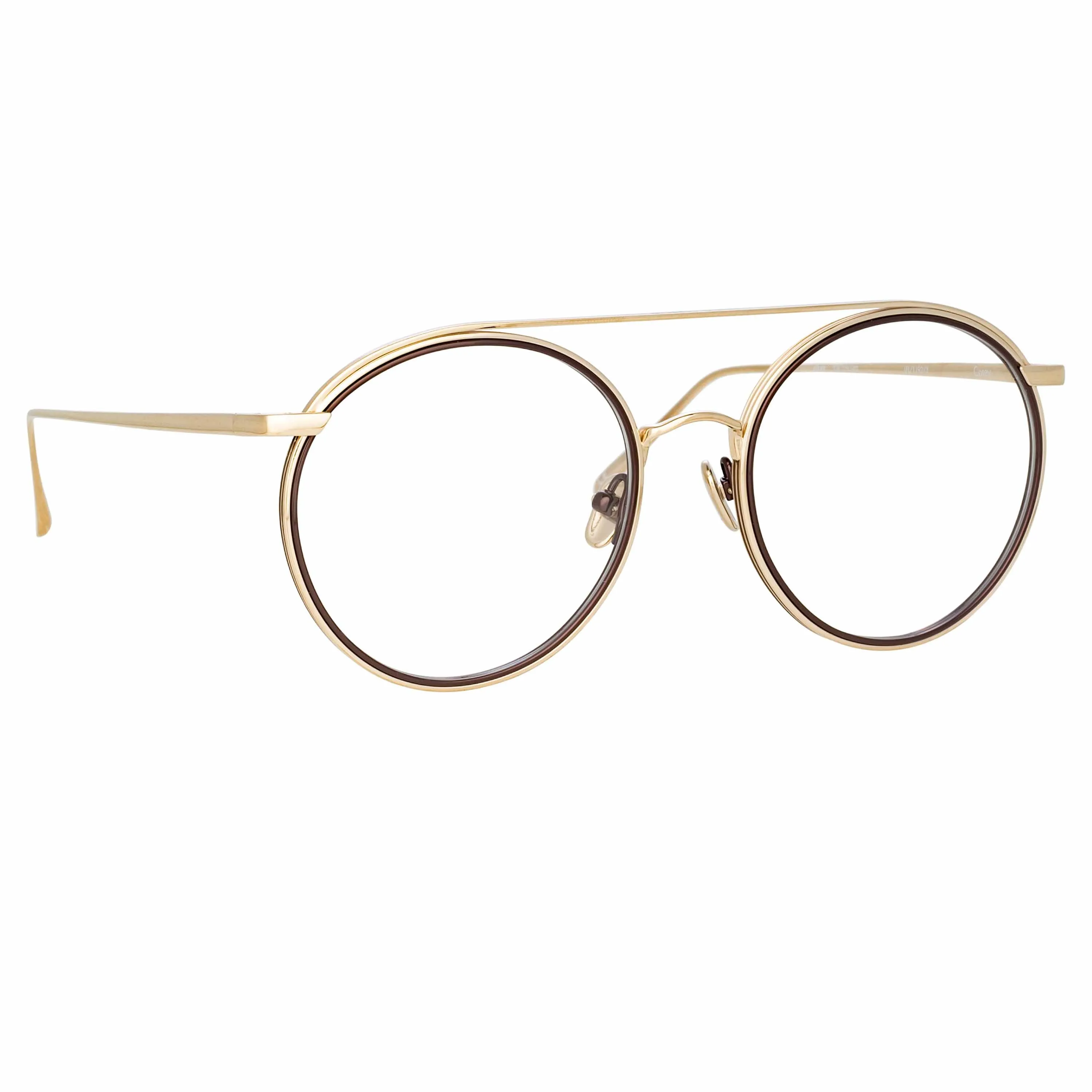 Corey Oval Optical Frame in Light Gold sold by Linda Farrow product image thumbnail 2