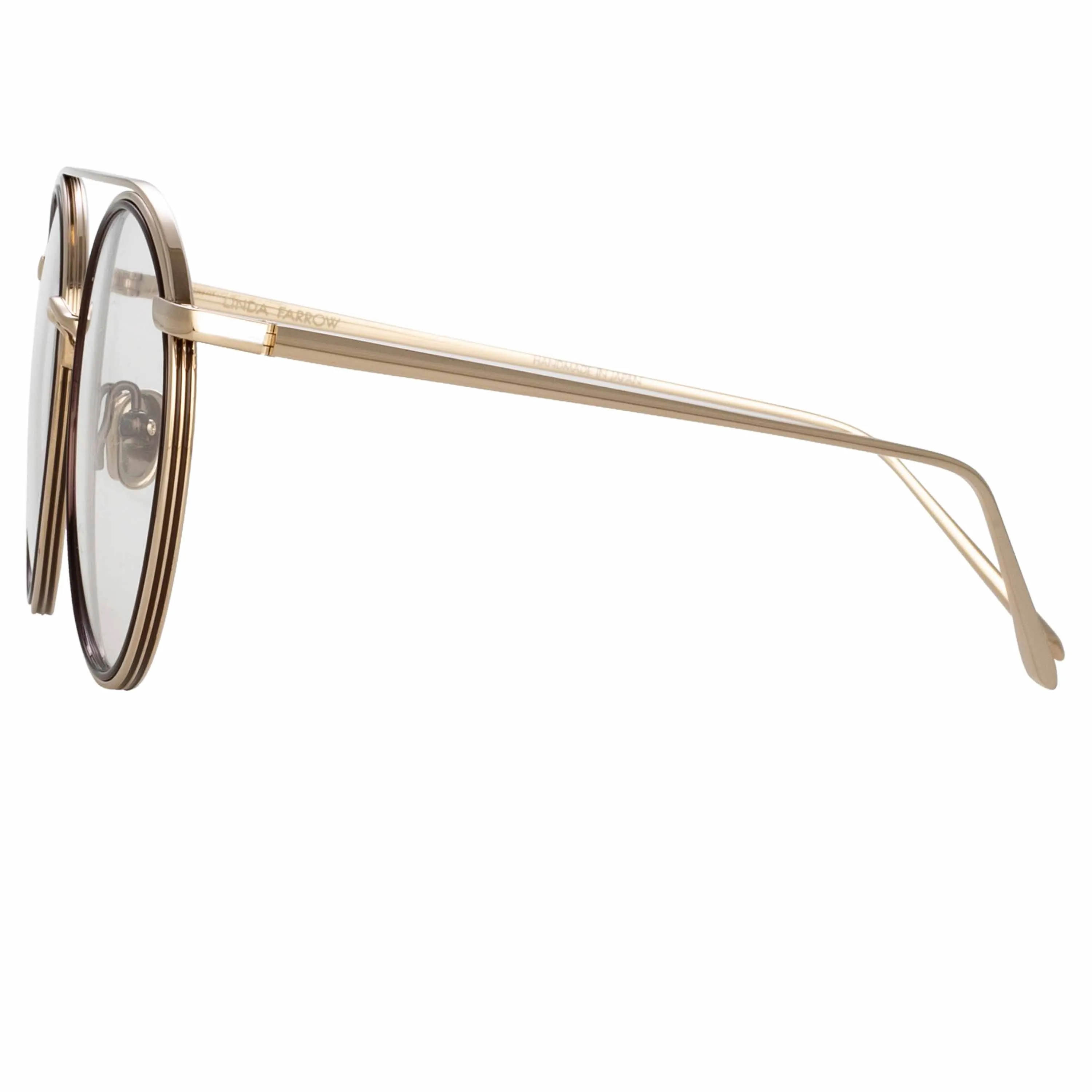 Corey Oval Optical Frame in Light Gold sold by Linda Farrow product image thumbnail 3