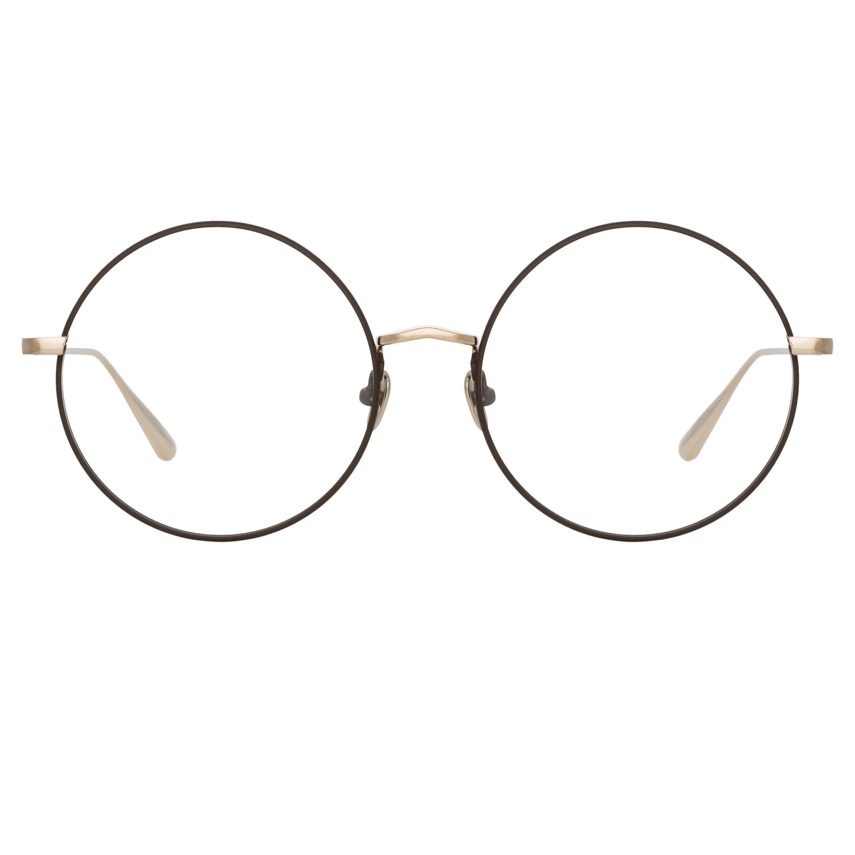 Bea Round Optical Frame in Light Gold sold by Linda Farrow product image thumbnail 2