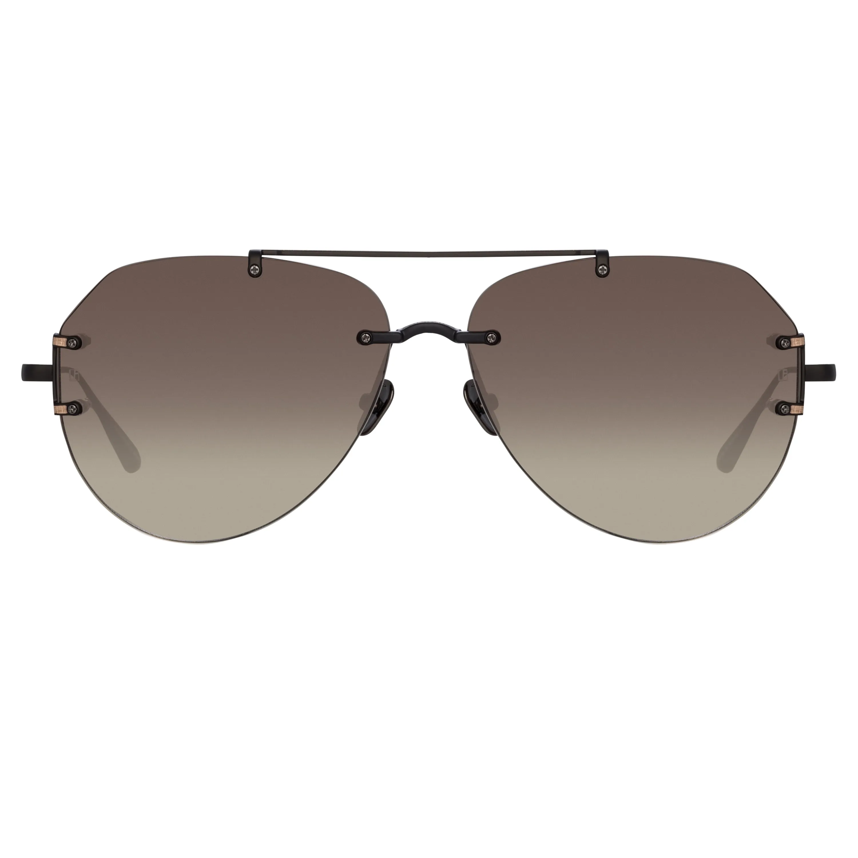 Duit Aviator Sunglasses in Black sold by Linda Farrow