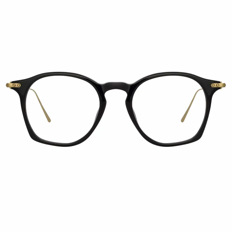 Mila A Square Optical Frame in Black sold by Linda Farrow