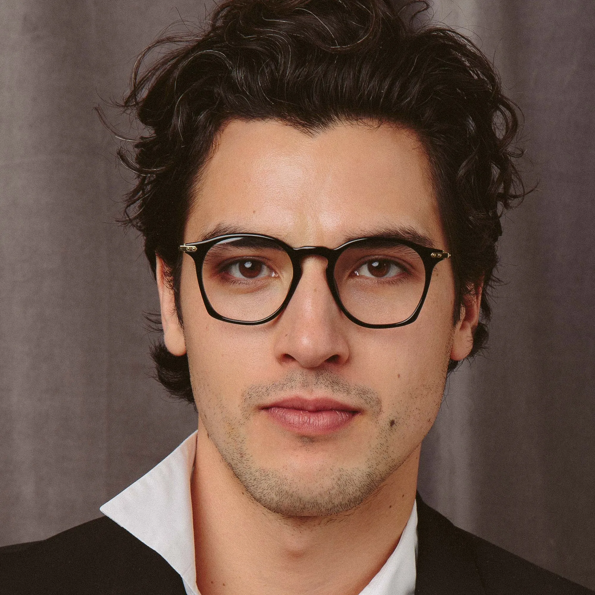 Mila A Square Optical Frame in Black sold by Linda Farrow product image thumbnail 2