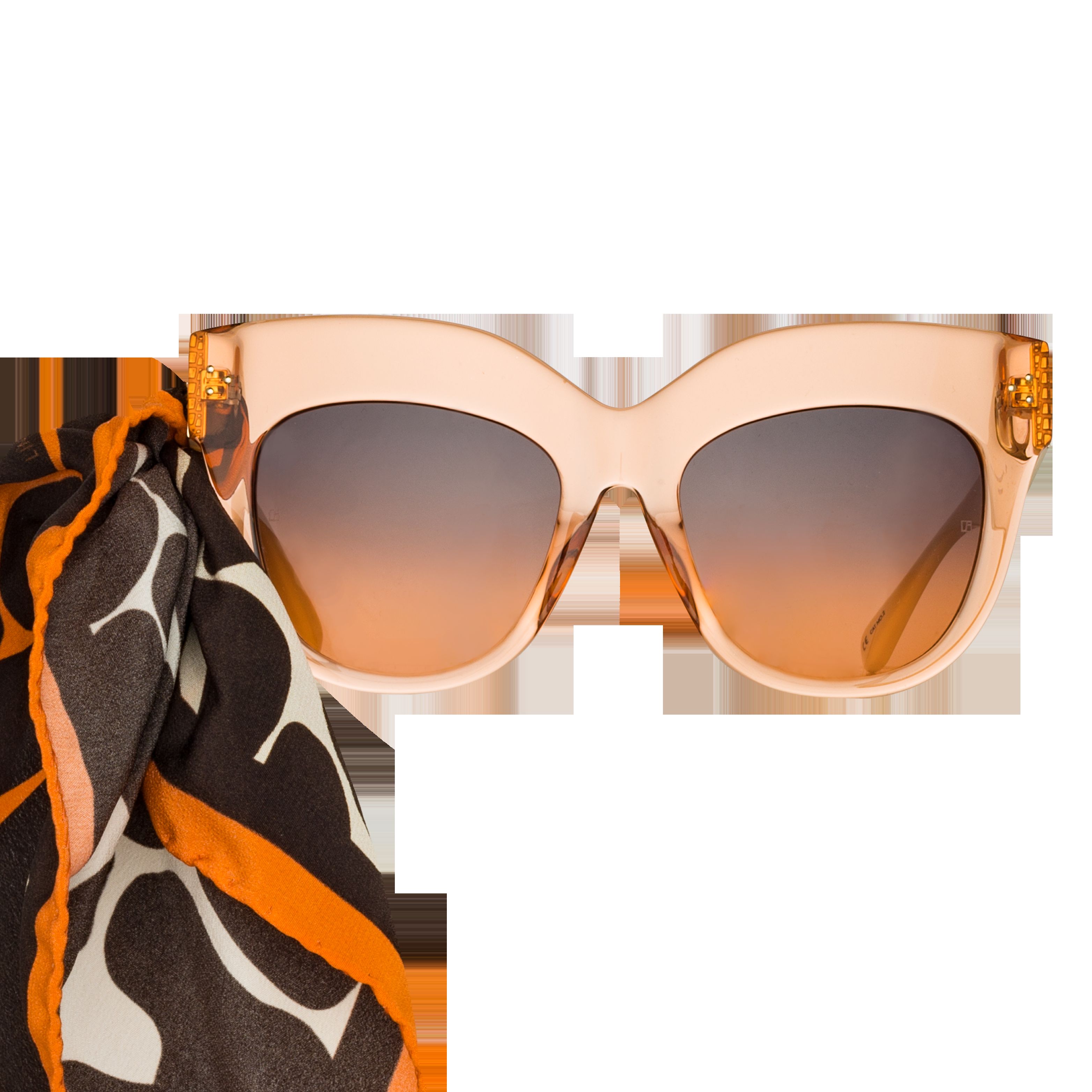 Dunaway Oversized Sunglasses in Orange sold by Linda Farrow