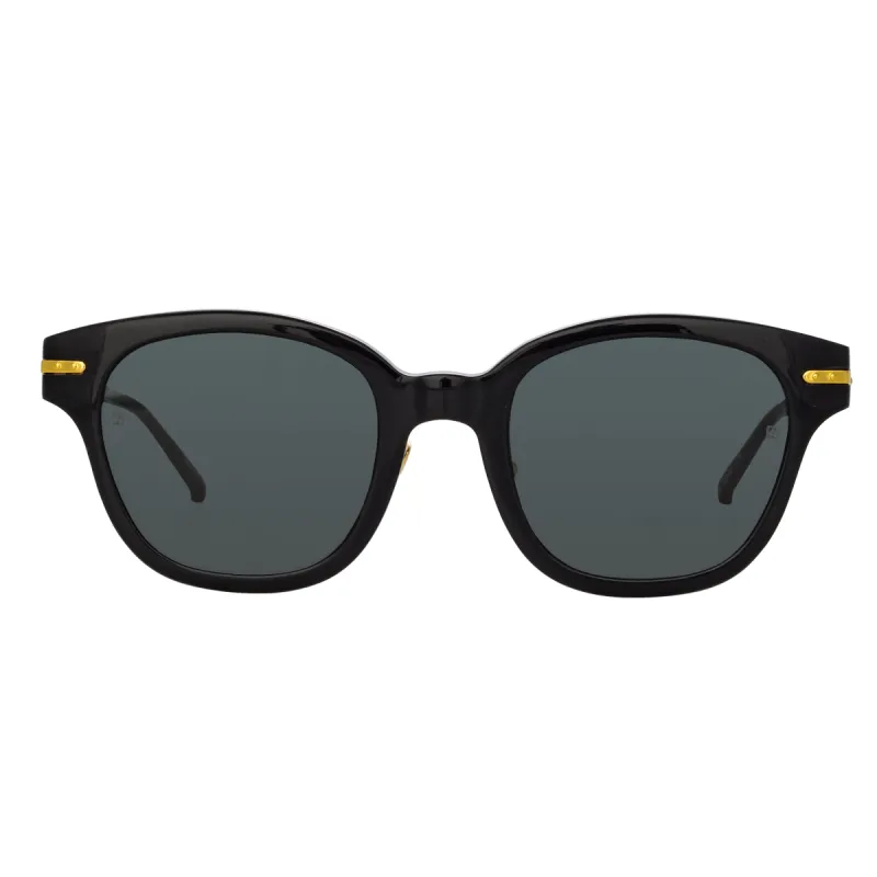 Atkins D-Frame Sunglasses in Black sold by Linda Farrow