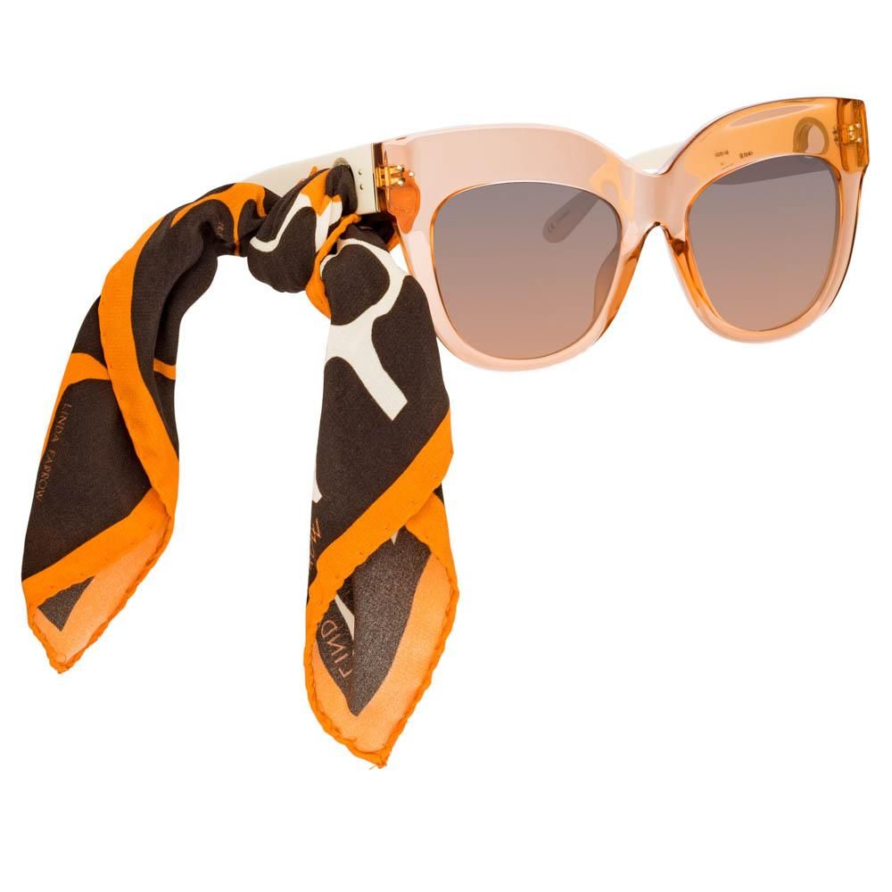 Dunaway Oversized Sunglasses in Orange sold by Linda Farrow product image thumbnail 2