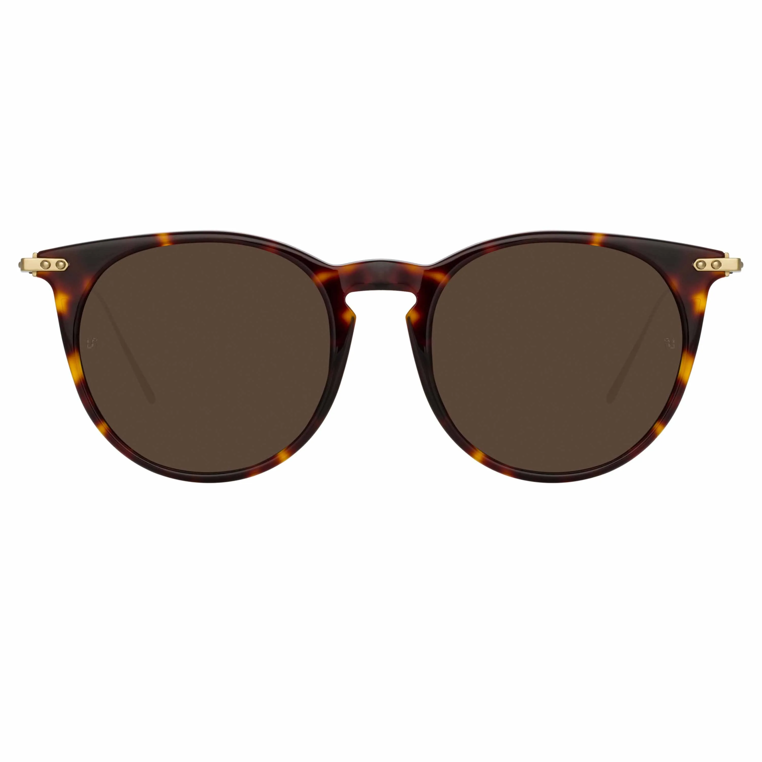 Ellis Oval Sunglasses in Tortoiseshell sold by Linda Farrow