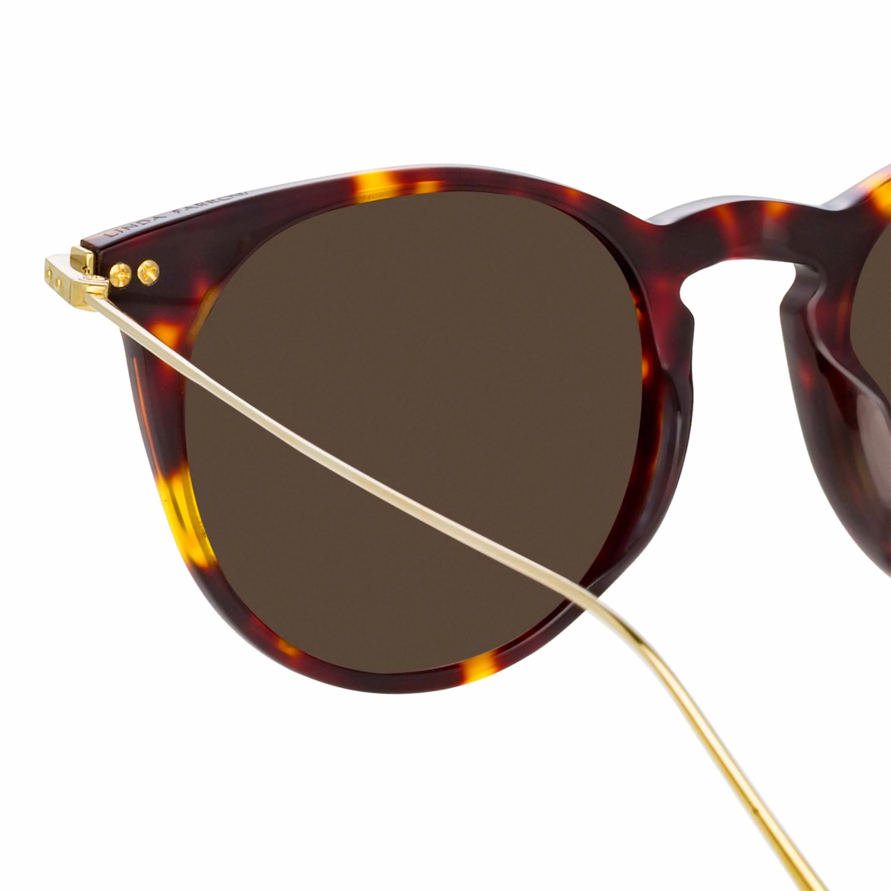 Ellis Oval Sunglasses in Tortoiseshell sold by Linda Farrow product image thumbnail 2