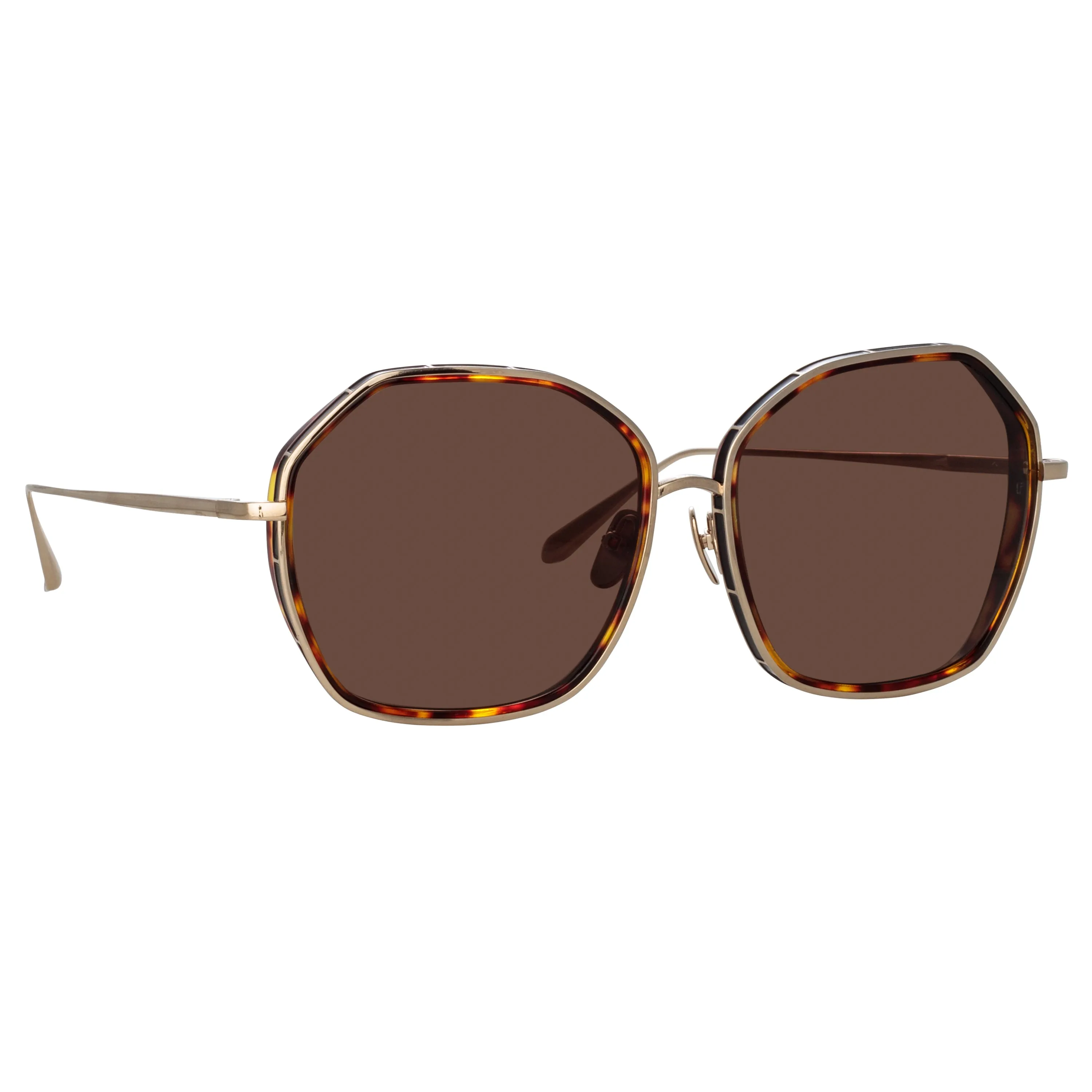 Rowe Oversize Sunglasses in Light Gold sold by Linda Farrow product image thumbnail 3