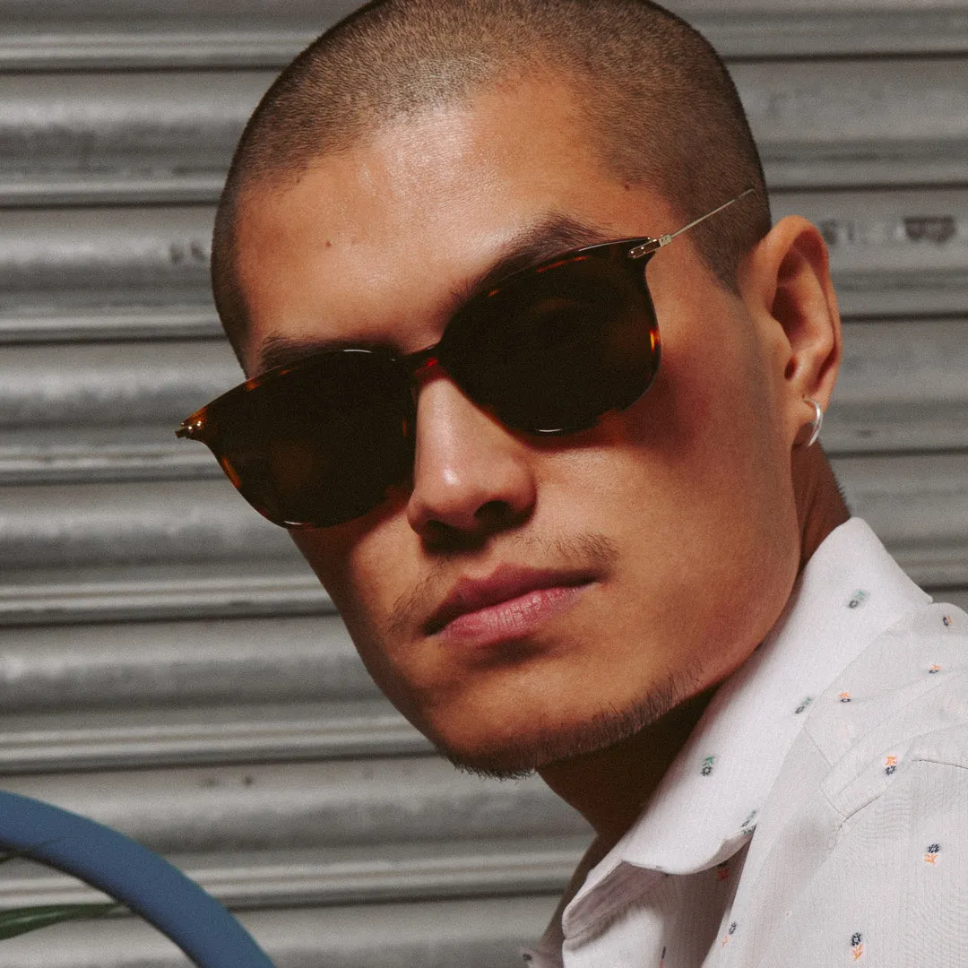 Coffey Rectangular Sunglasses in Tortoiseshell sold by Linda Farrow product image thumbnail 2