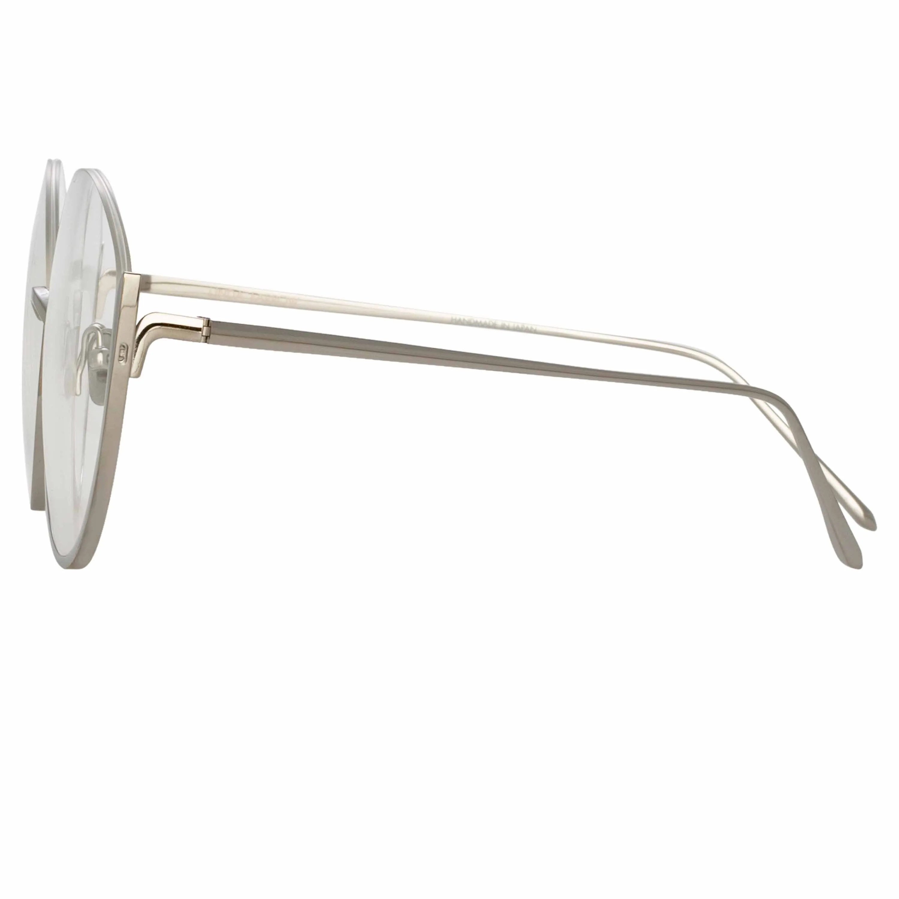 Rae Cat Eye Optical Frame in White Gold sold by Linda Farrow product image thumbnail 3