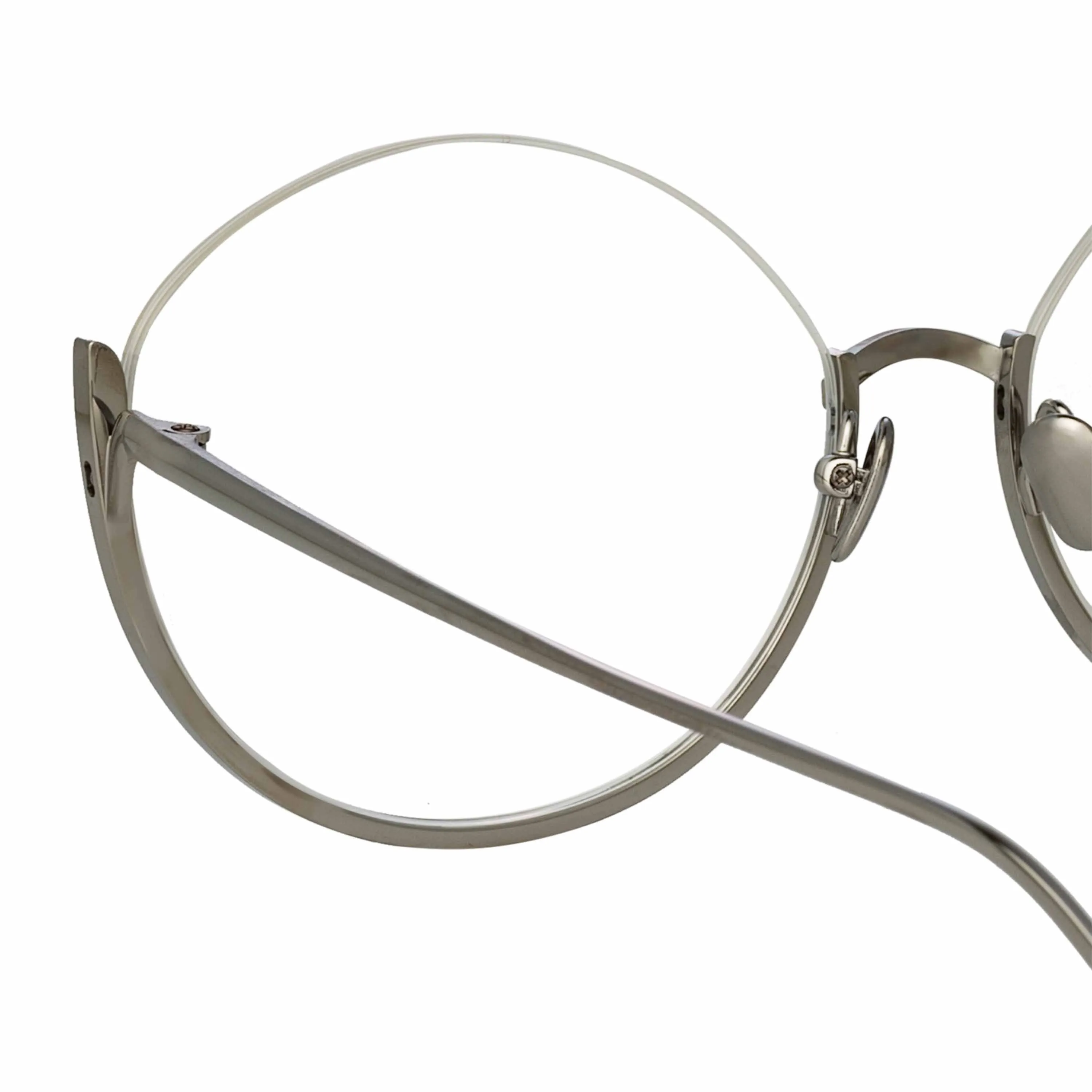 Rae Cat Eye Optical Frame in White Gold sold by Linda Farrow product image thumbnail 4