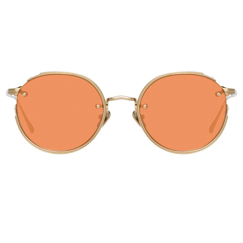 Nicks Oval Sunglasses in Light Gold sold by Linda Farrow