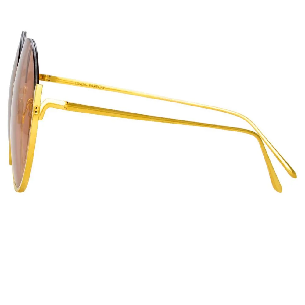 Olivia Round Sunglasses in Light Gold sold by Linda Farrow product image thumbnail 3