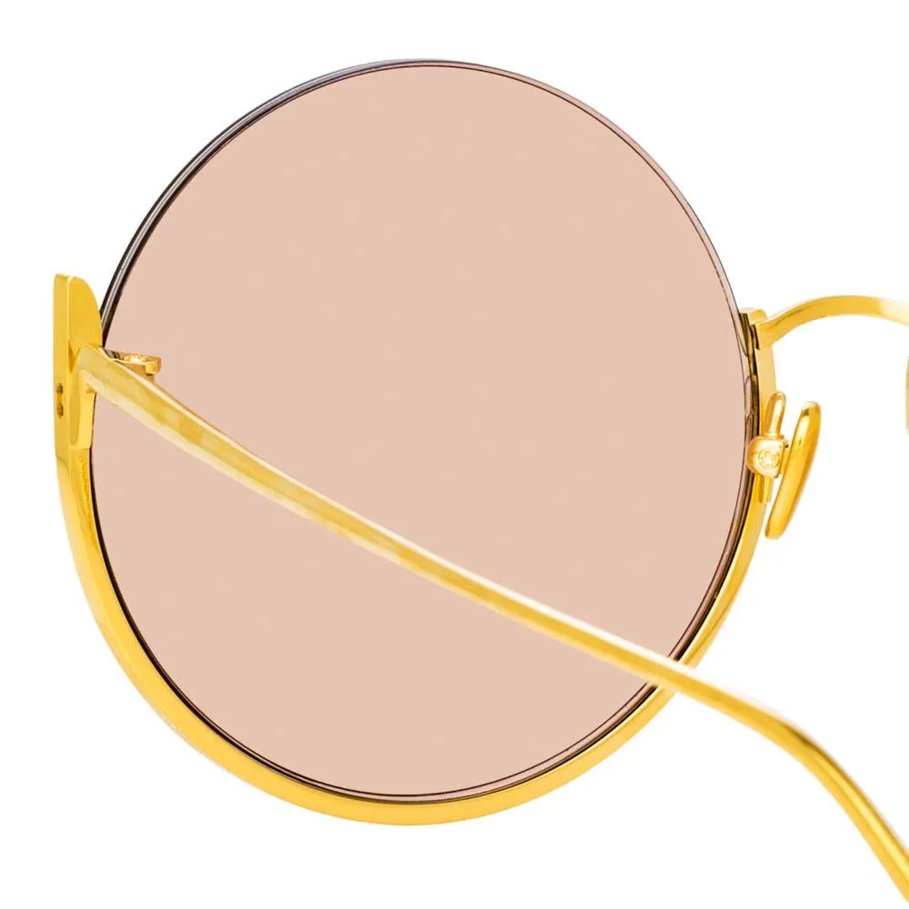 Olivia Round Sunglasses in Light Gold sold by Linda Farrow product image thumbnail 4
