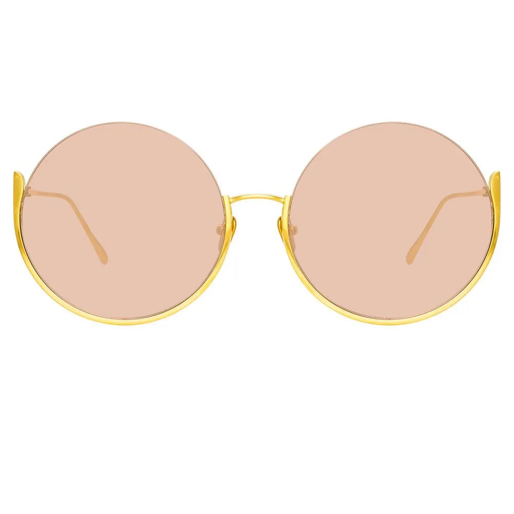 Olivia Round Sunglasses in Light Gold sold by Linda Farrow product image thumbnail 2